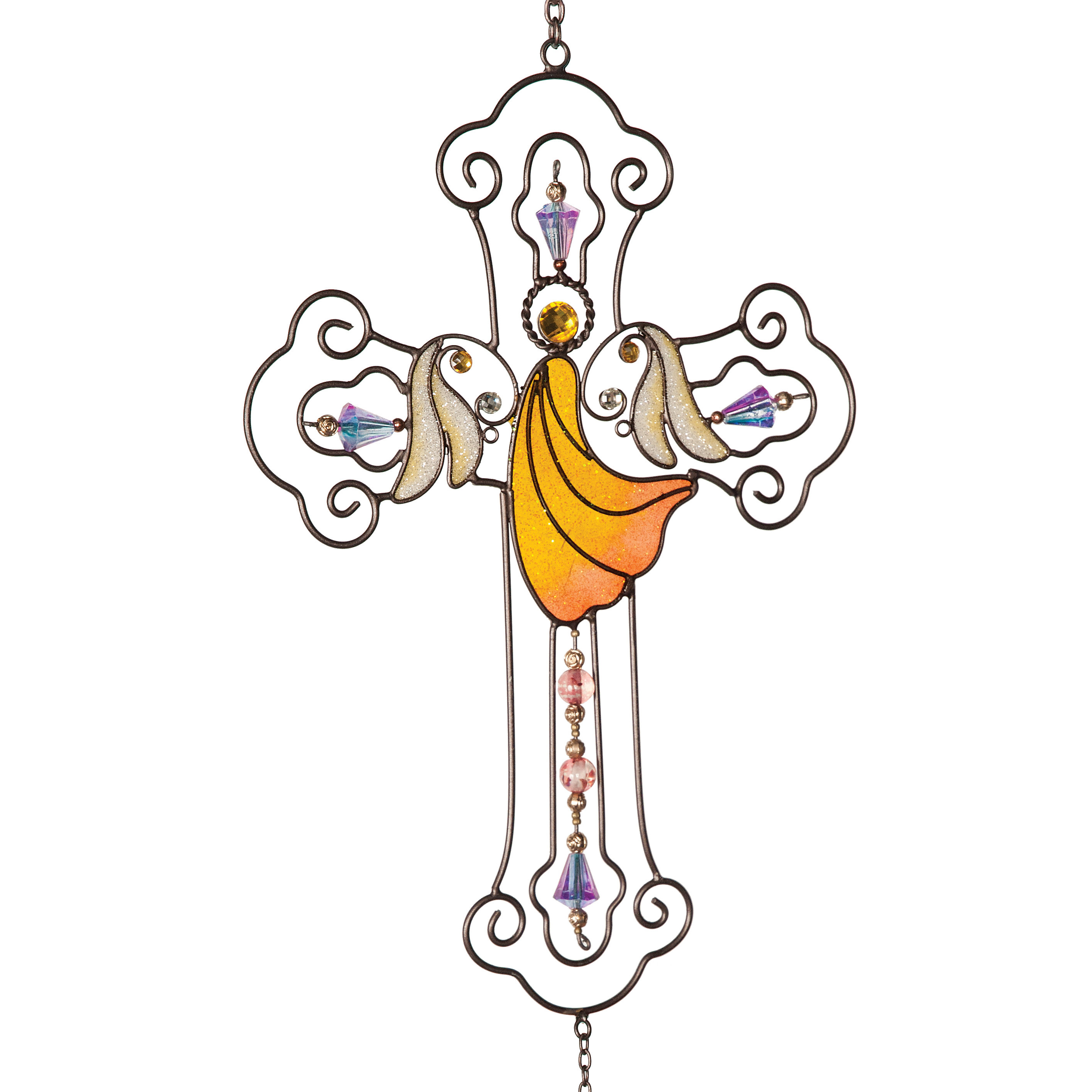 Angelstar Orange Angel Cross Wind Chime Wayfair Angelstar Orange Angel Cross Wind Chime