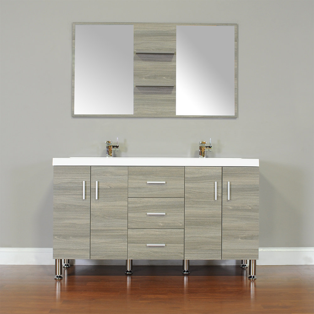 Alya Bath Ripley 56 Double Modern Bathroom Vanity Set With Mirror Alya Bath Ripley 56 Quot Double Modern Bathroom Vanity Set With Mirror