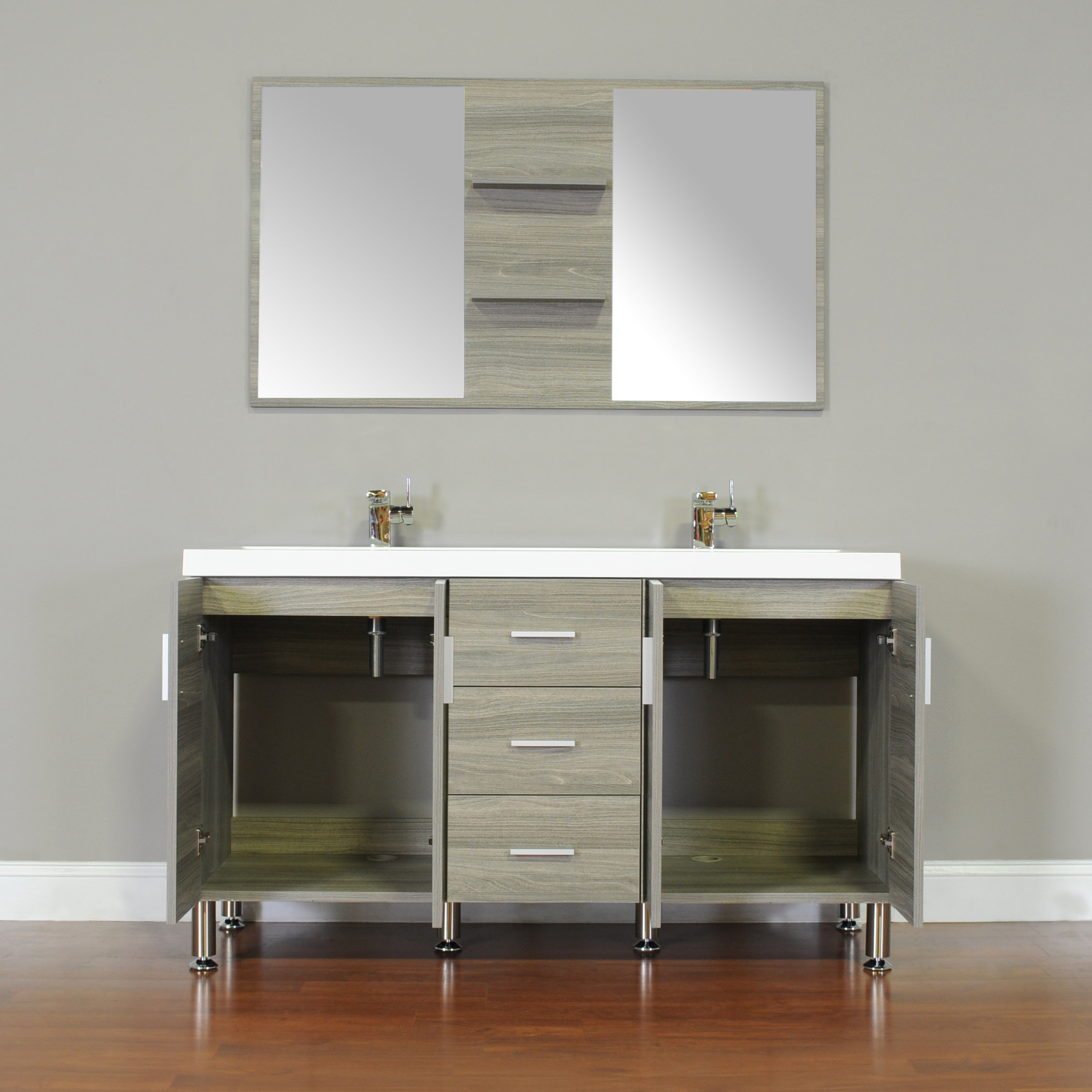 Alya Bath Ripley 56 Double Modern Bathroom Vanity Set With Mirror Alya Bath Ripley 56 Quot Double Modern Bathroom Vanity Set With Mirror
