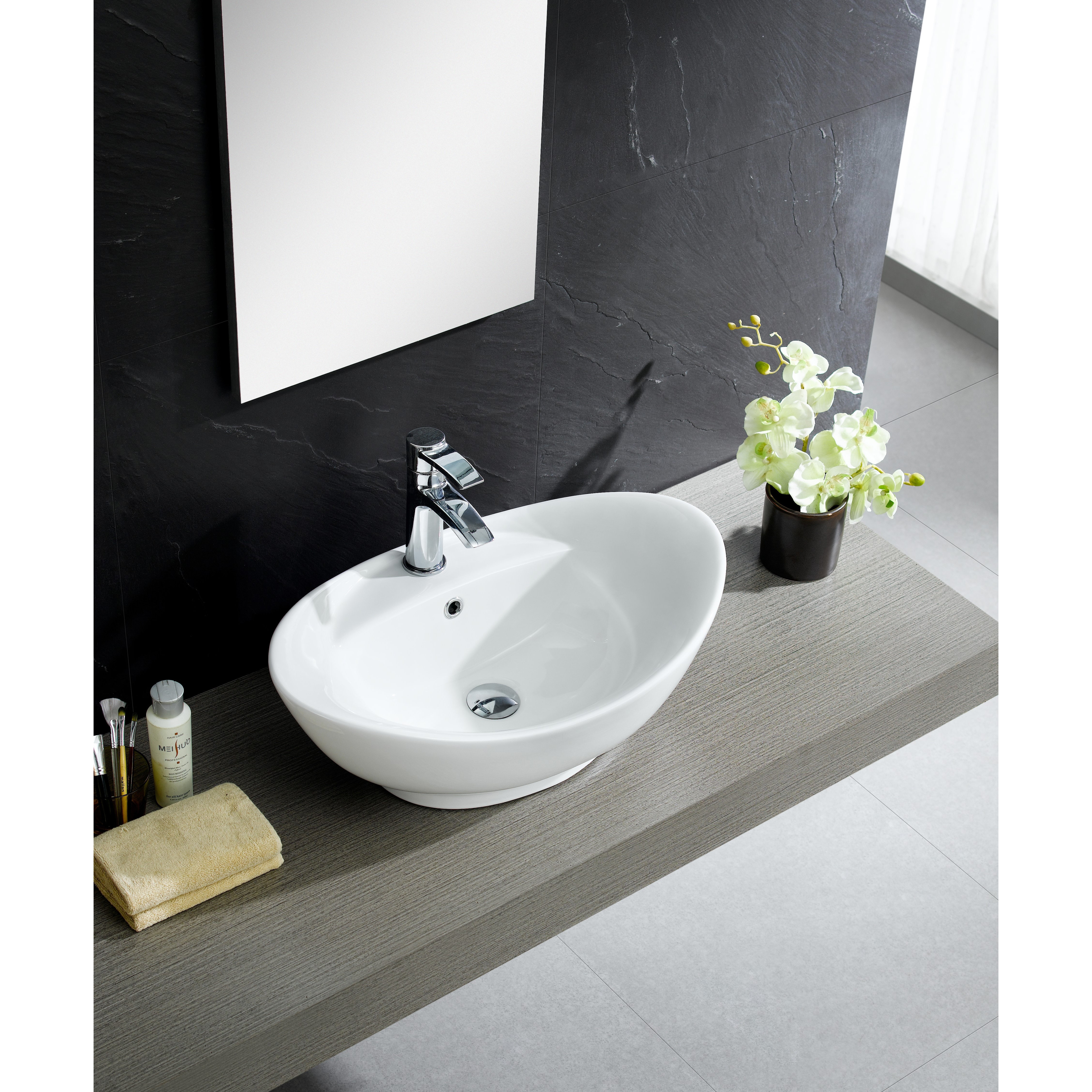 Fine Fixtures Modern Vitreous Large Oval Vessel Sink Fine Fixtures Modern Vitreous Large Oval Vessel Sink Bathroom With Overflow