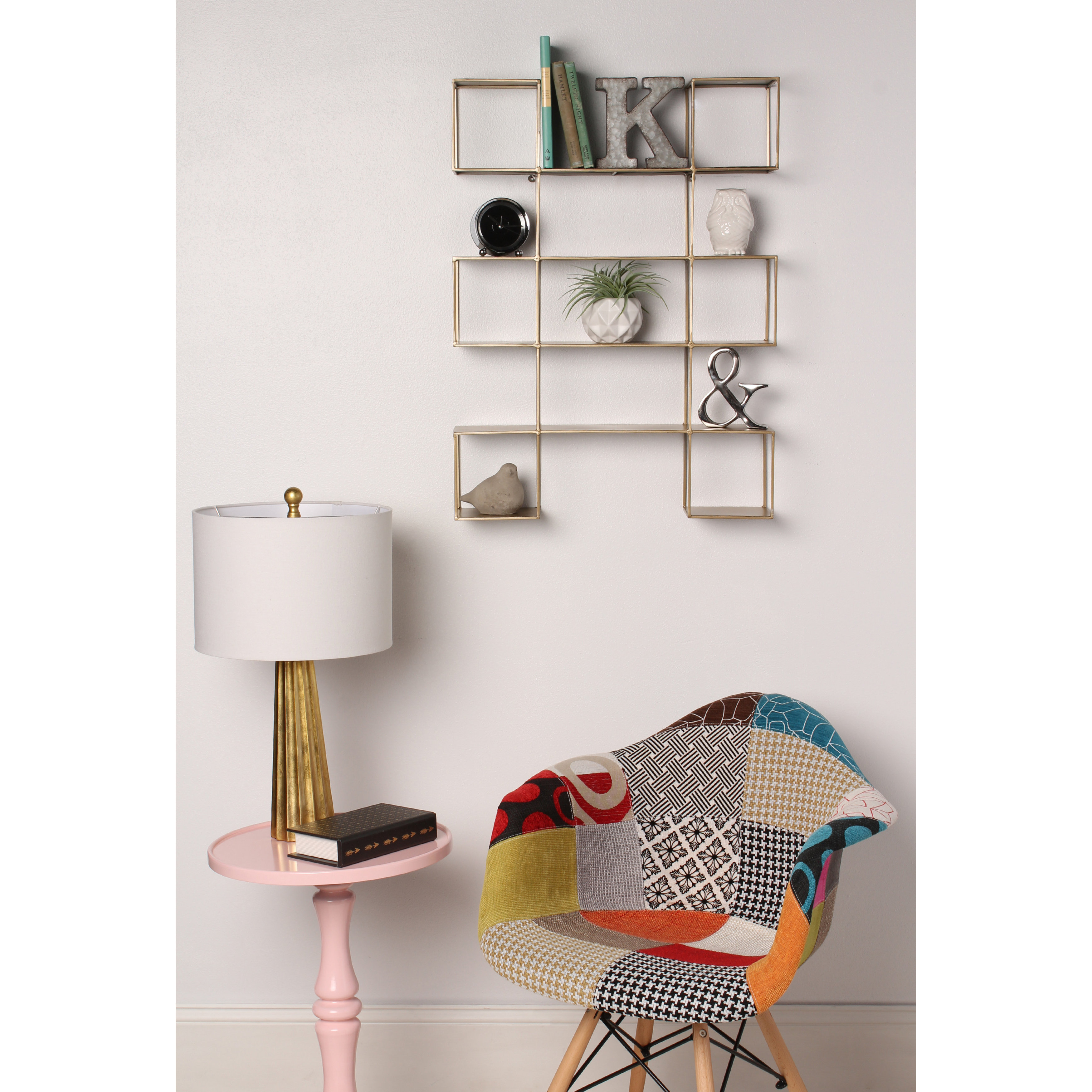 Kate and Laurel Tetbury Geometric Metal Floating Wall Shelf & Reviews