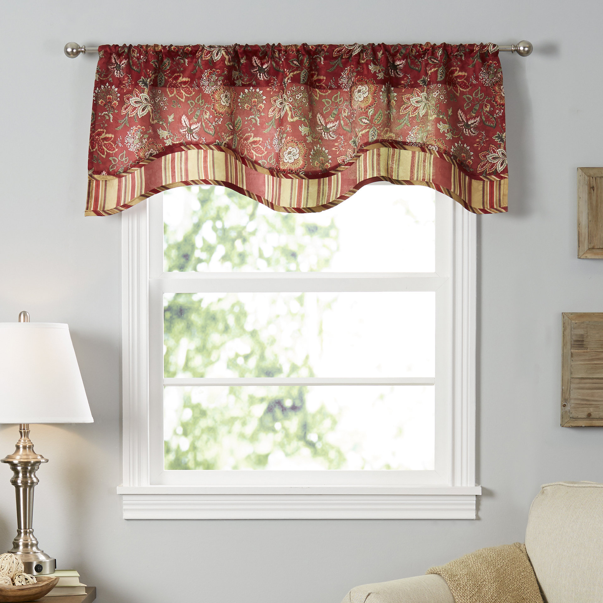 Traditions by Waverly Navarra Floral 52" Curtain Valance & Reviews