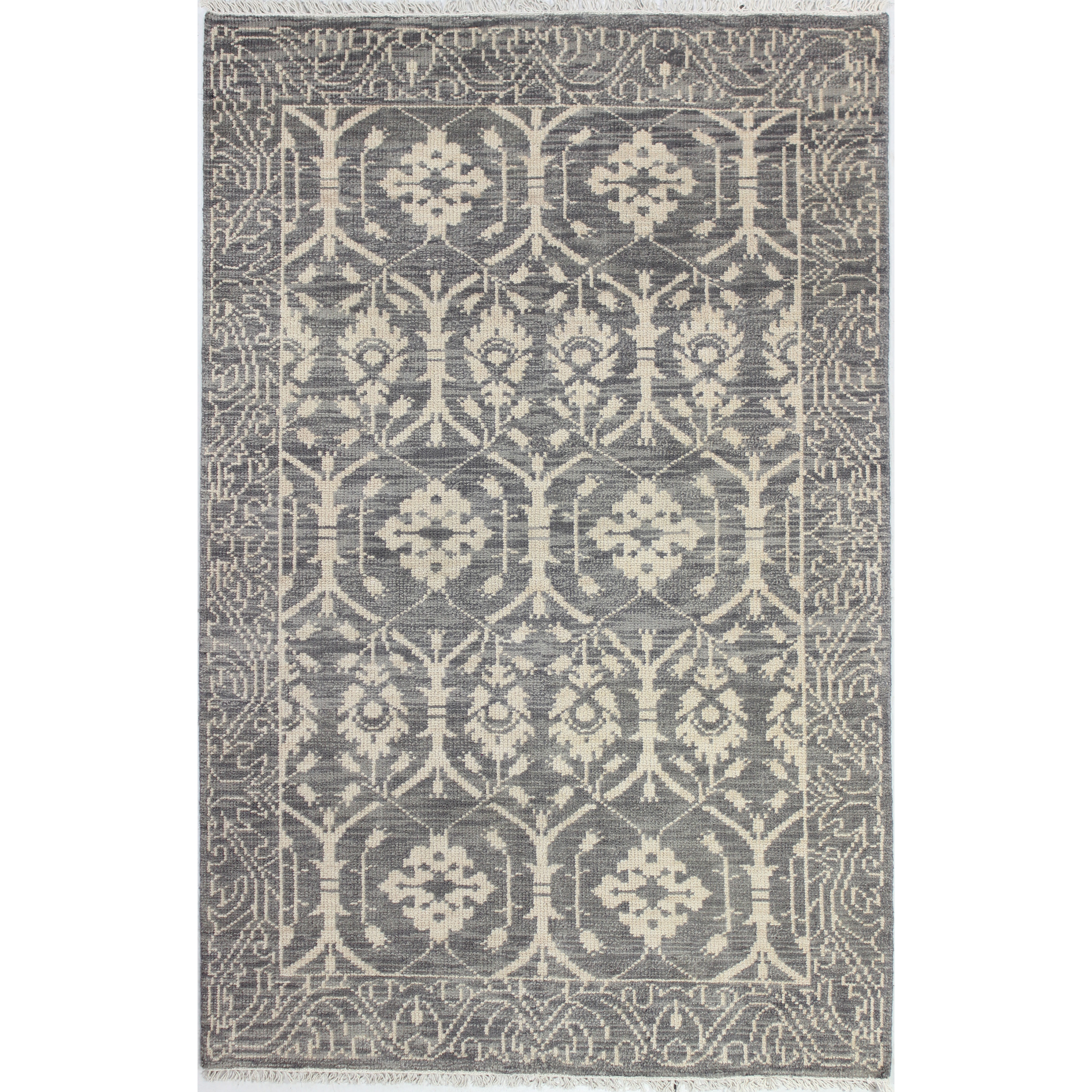 Darren HandKnotted Grey Area Rug Joss & Main