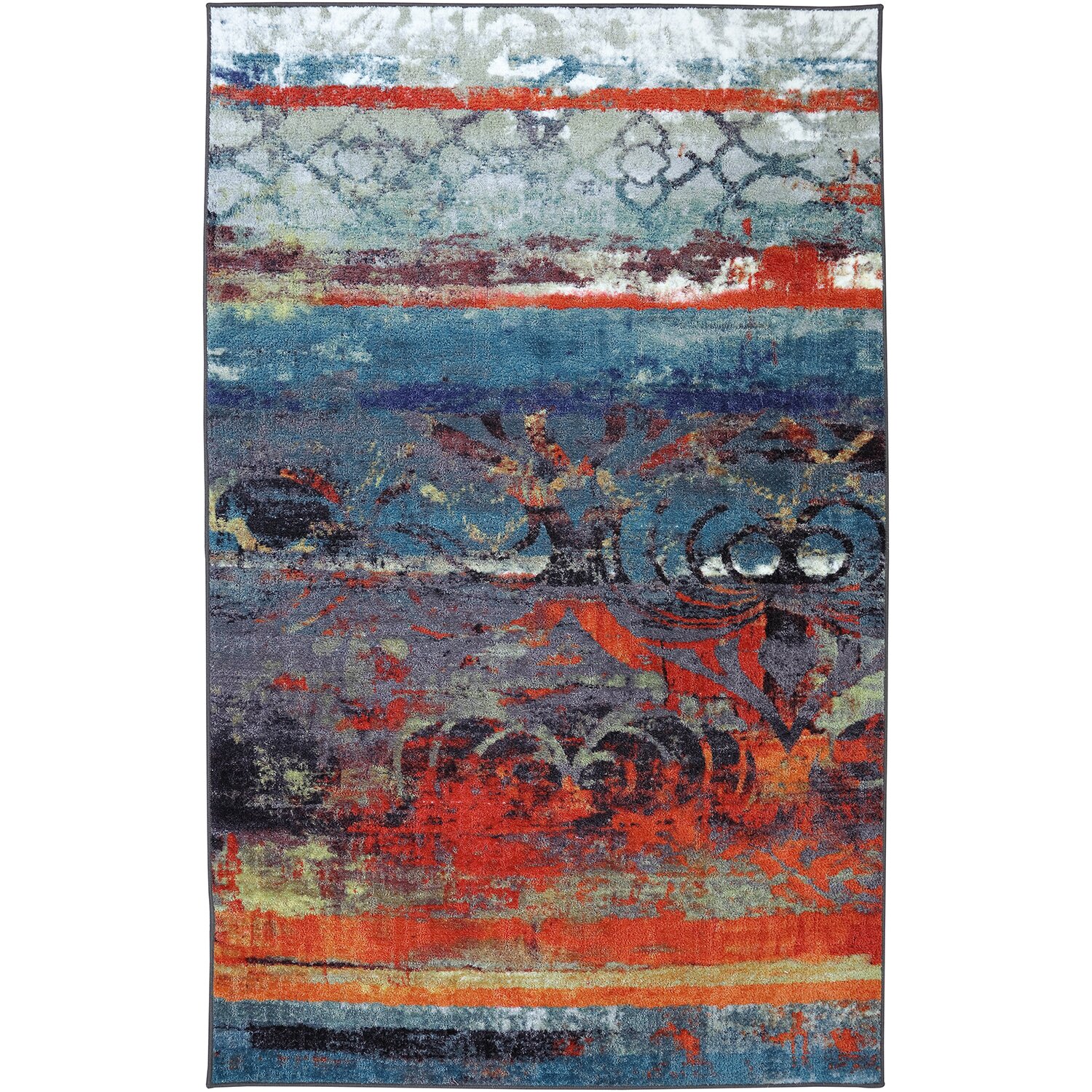blue and red area rug