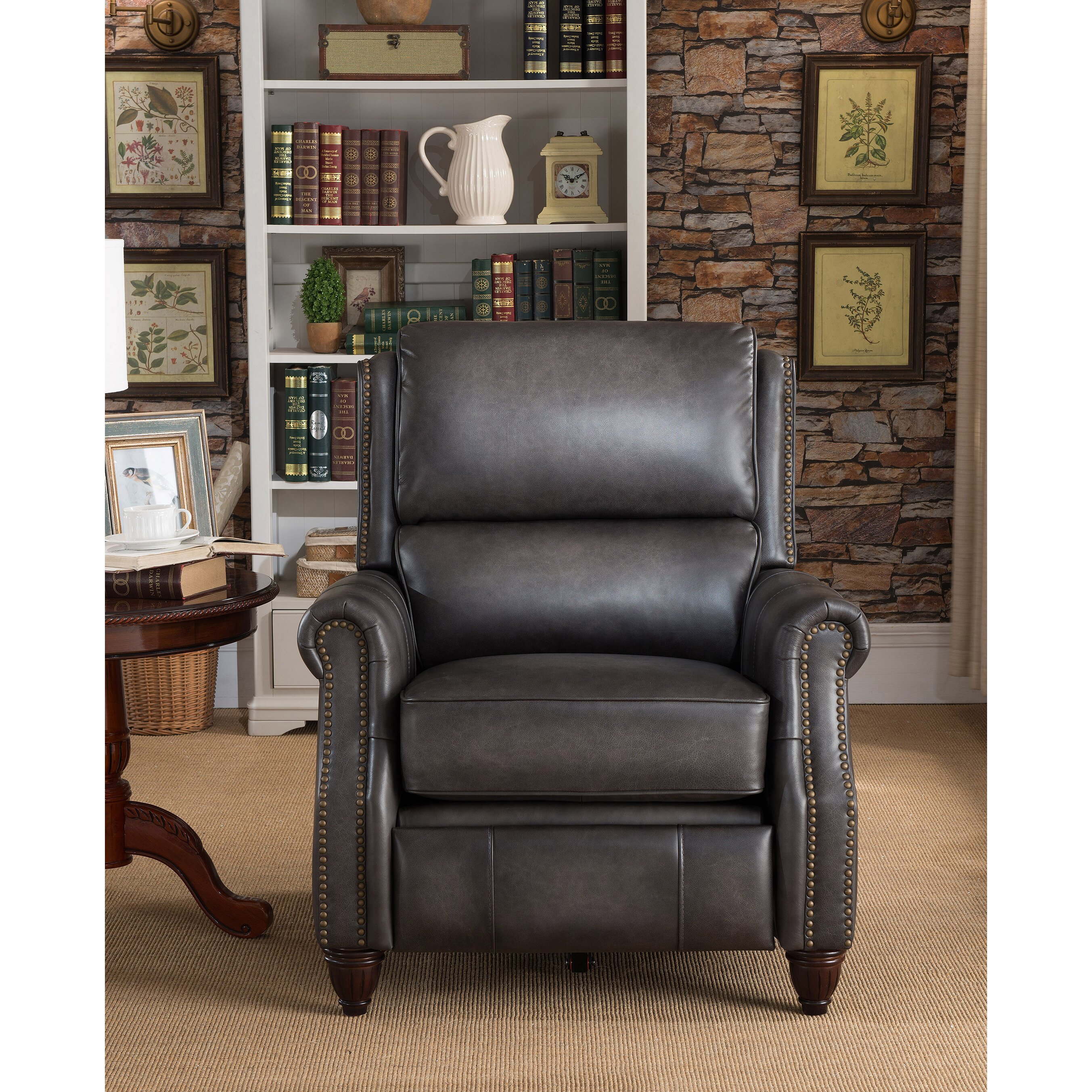 Amax Emery Leather Power Recliner with USB Port | Wayfair - Amax Emery Leather Power Recliner with USB Port