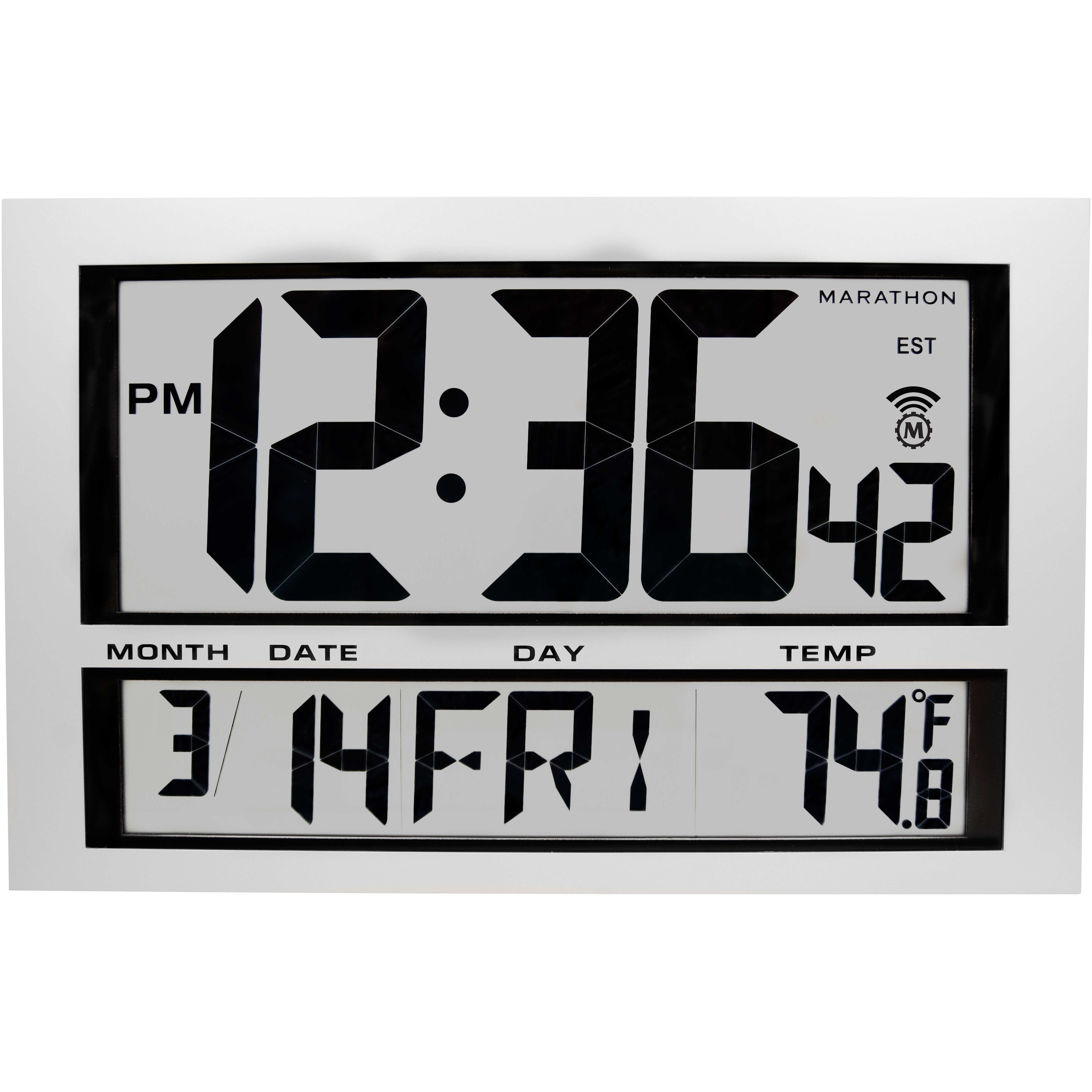 Marathon Watch Company Commercial Grade Jumbo Atomic Wall Clock with 6