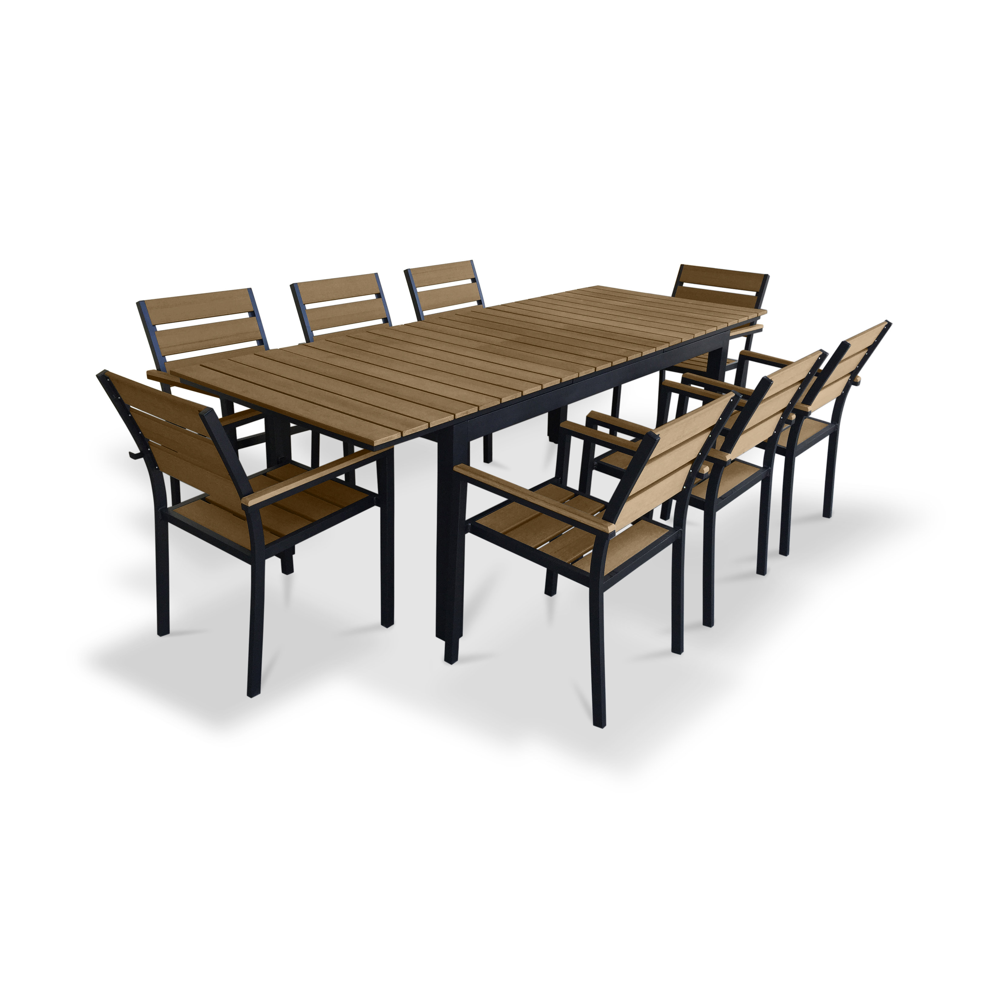 Urban Furnishings 9 Piece Extendable Outdoor Dining Set ...