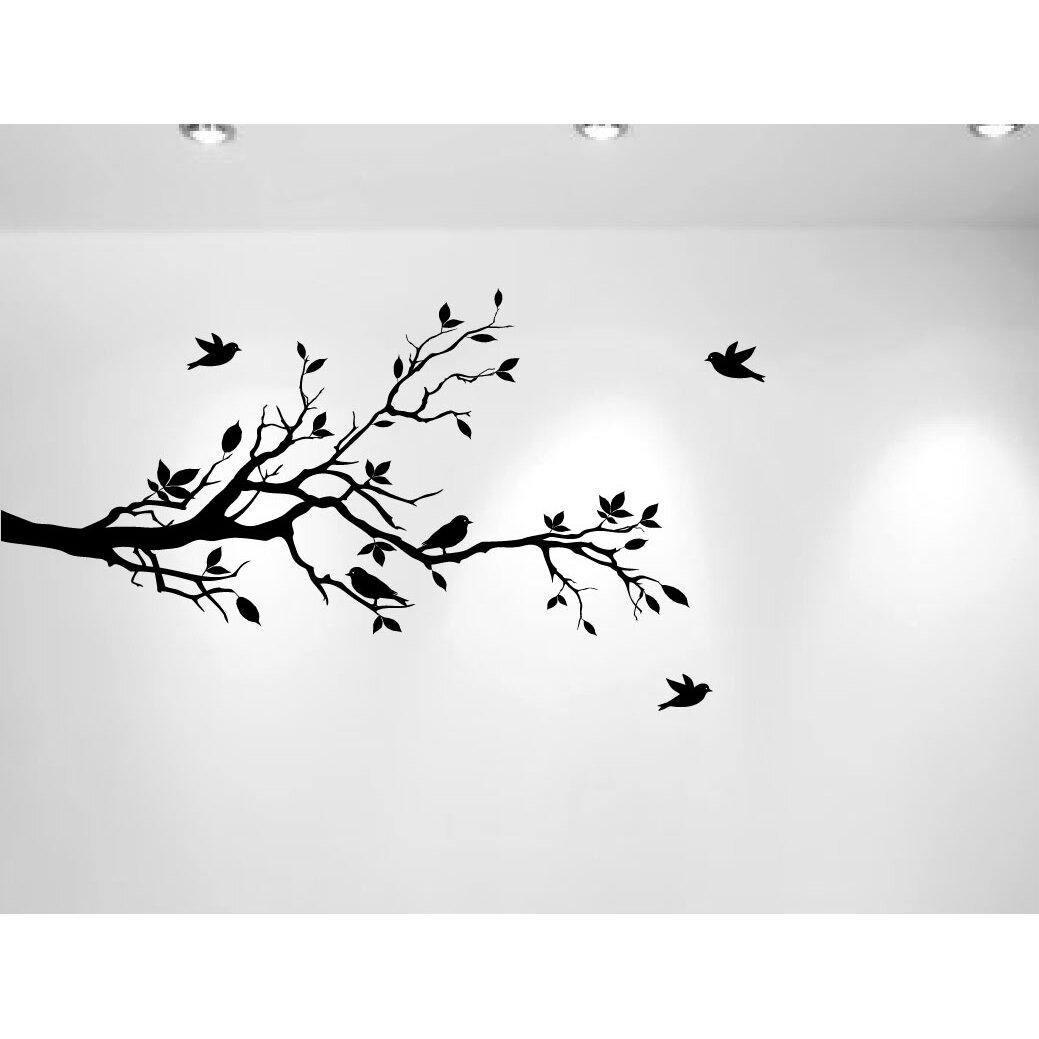 Innovative Stencils Tree Branches With Leaves And Love Birds Nursery ...