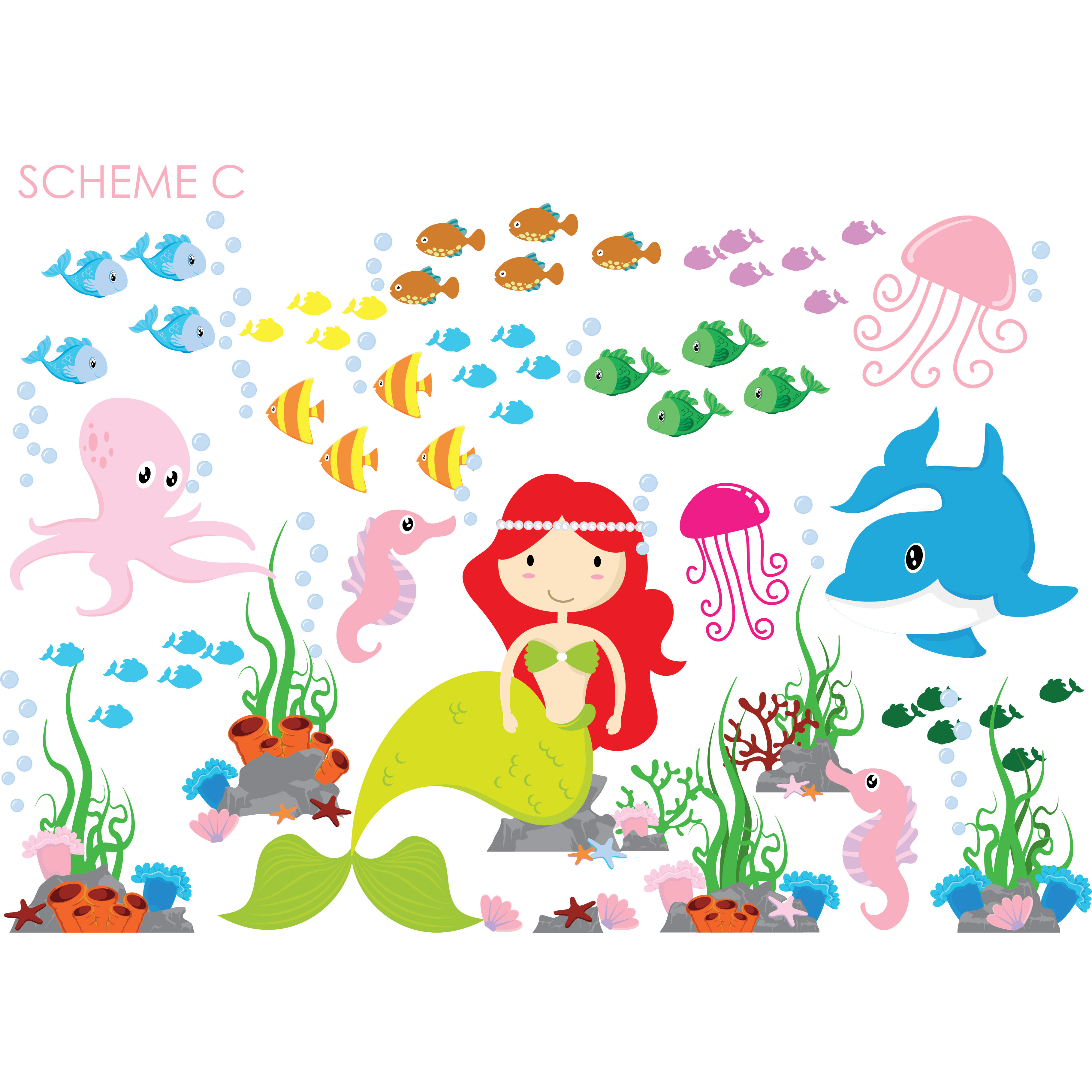 Wall Decal Source Mermaid, Under the Sea and Ocean Nursery Vinyl