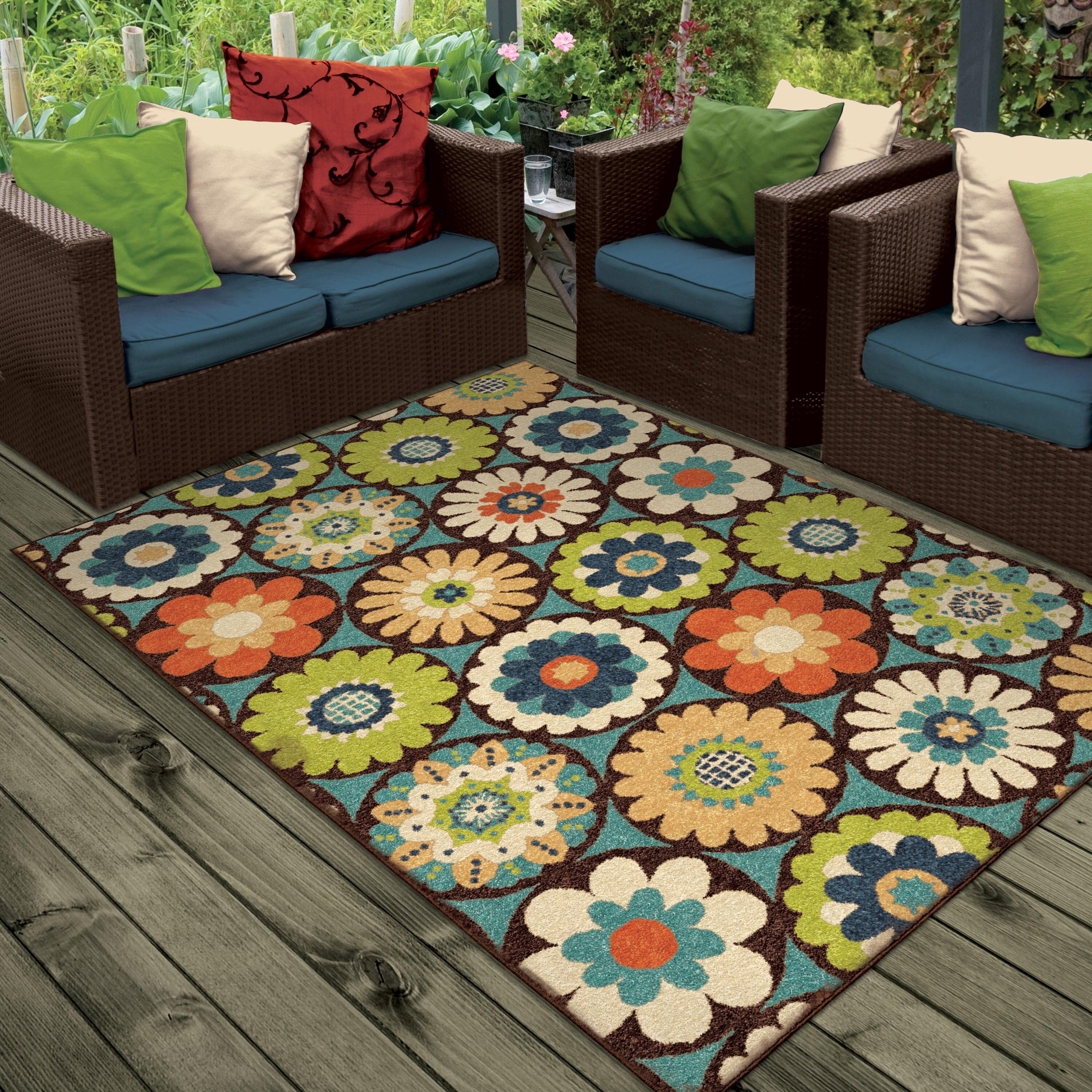 Threadbind Nicole Vissage Green Indoor\/Outdoor Area Rug \u0026 Reviews  Wayfair.ca