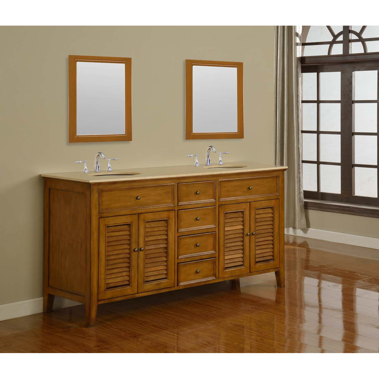 Direct Vanity Sink Mission Double Sink 70" Bathroom Vanity Set Wayfair