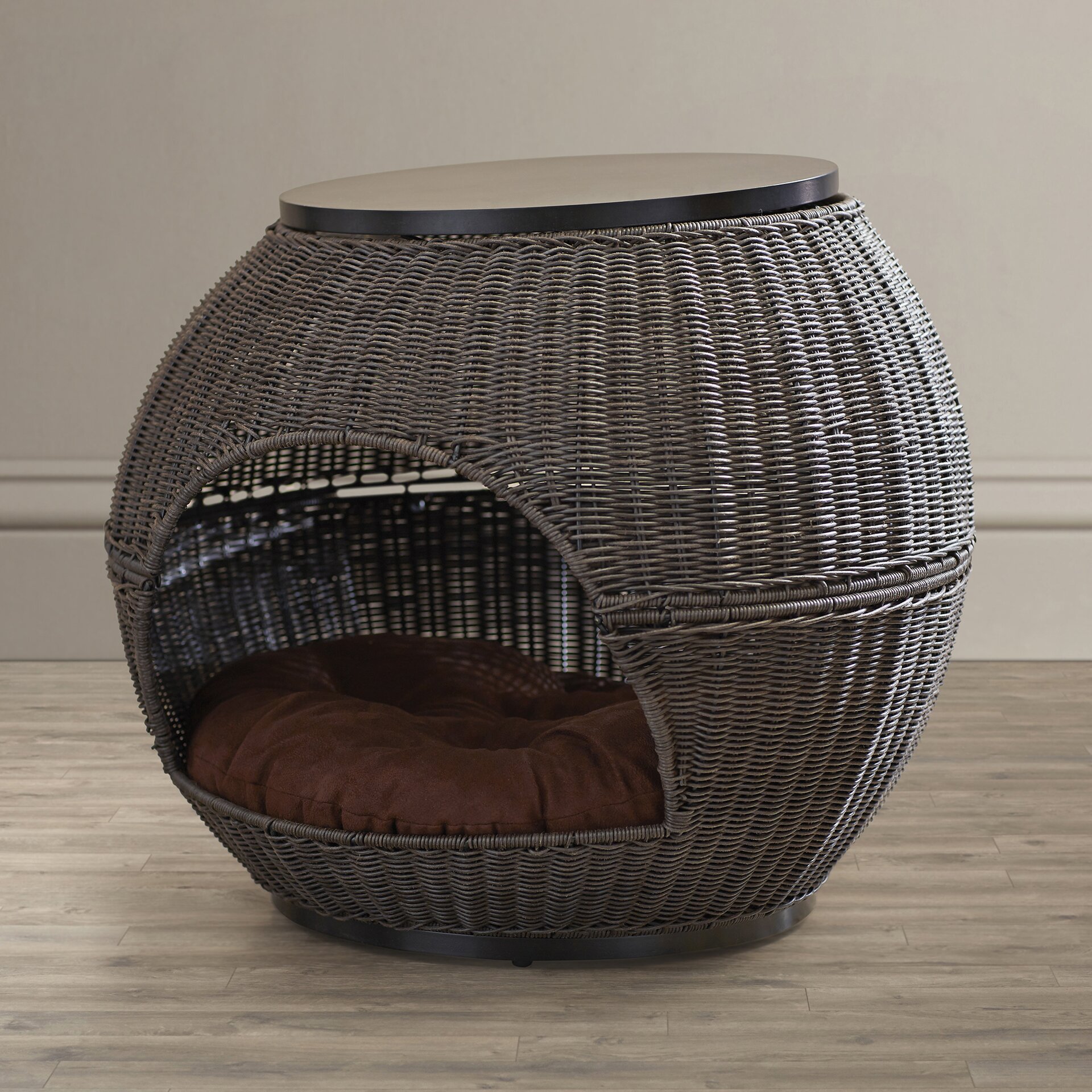 Latitude Run Deluxe Wicker End Table Cat Bed & Reviews | Wayfair