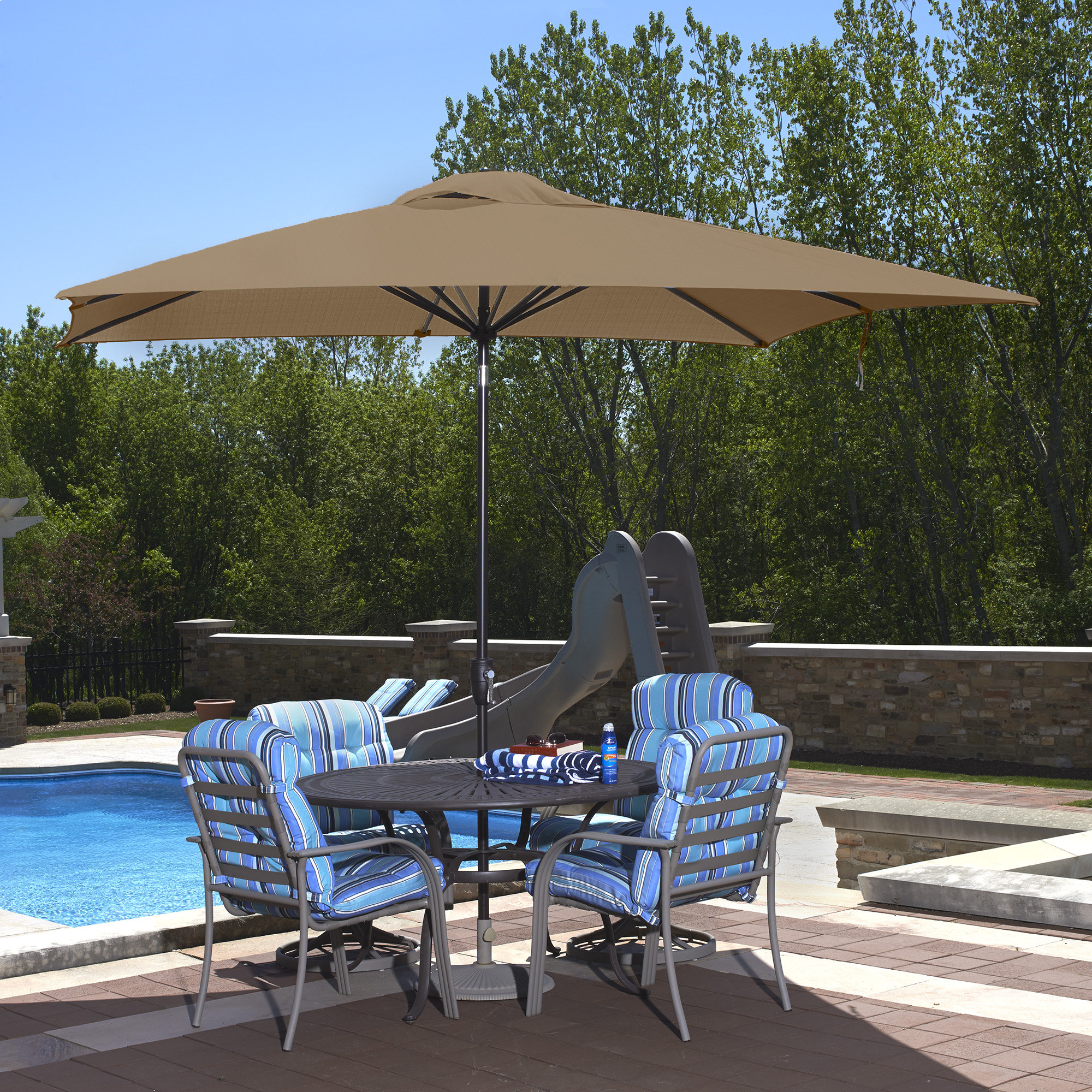 Rectangular Patio Umbrellas You Ll Love Wayfair 8 X 10 Caspian Rectangular Market Umbrella