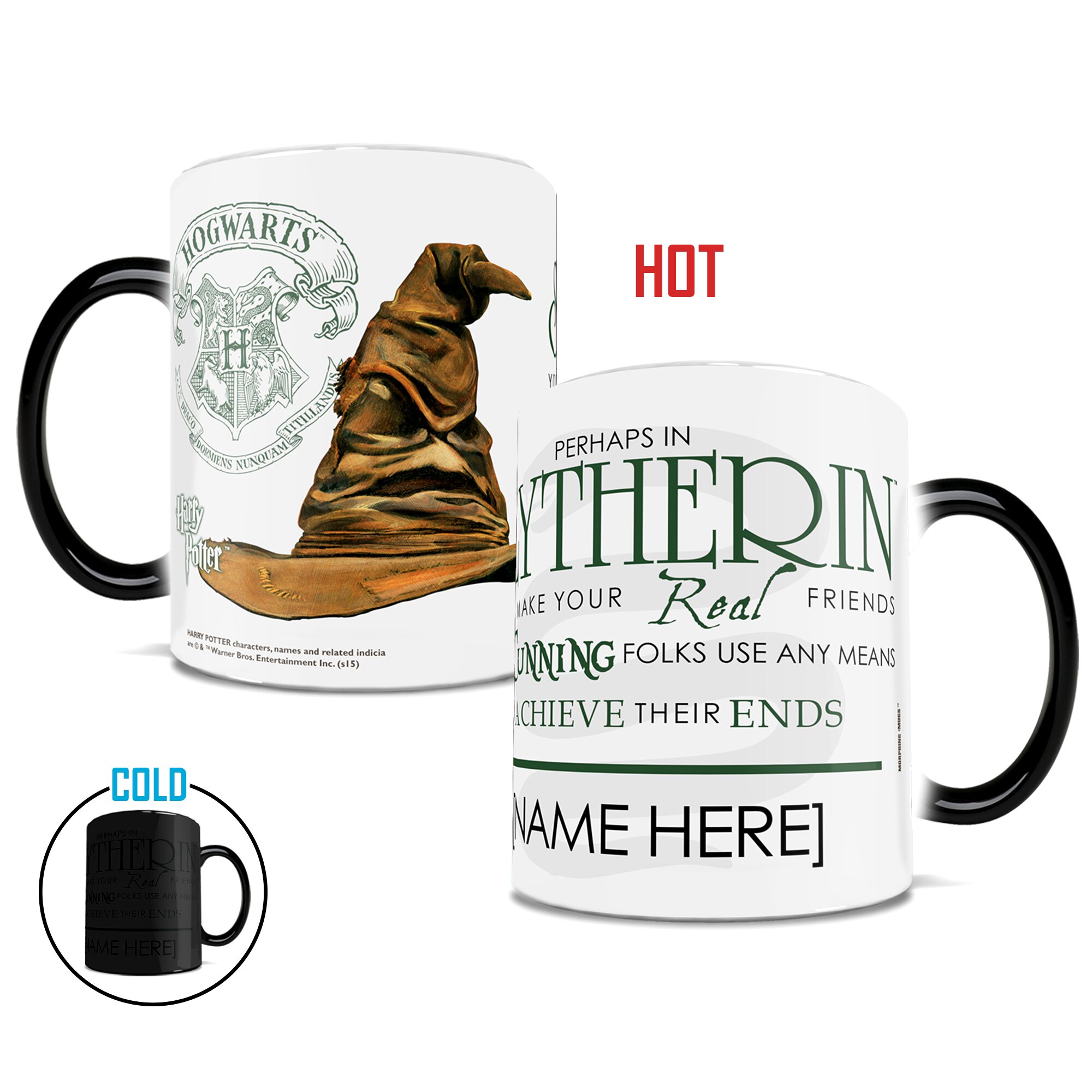 Morphing Mugs Harry Potter Sorting Hat Slytherin Personalized Heat