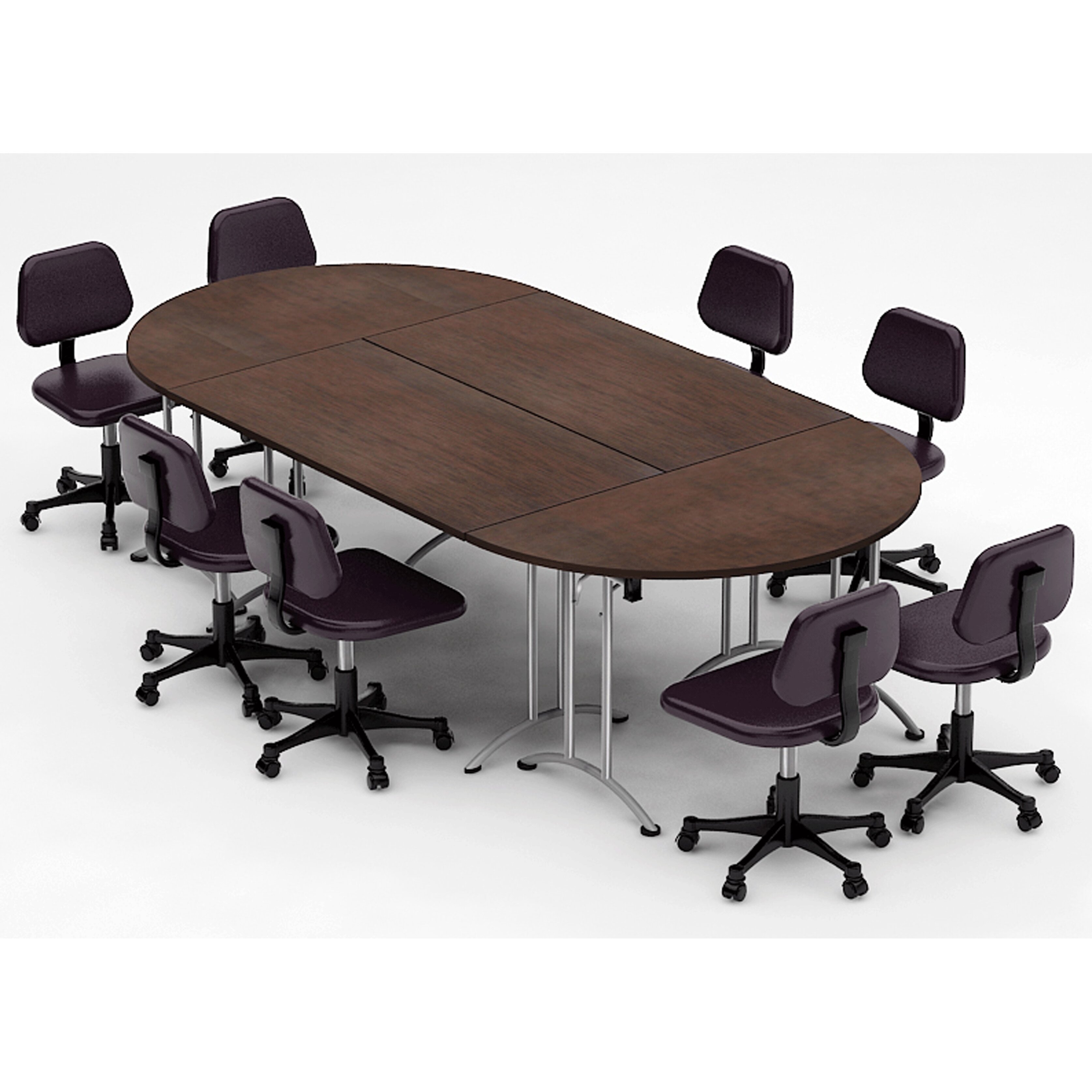 Team Tables Meeting Seminar 4 Piece Combo 10' Oval Conference Table ...