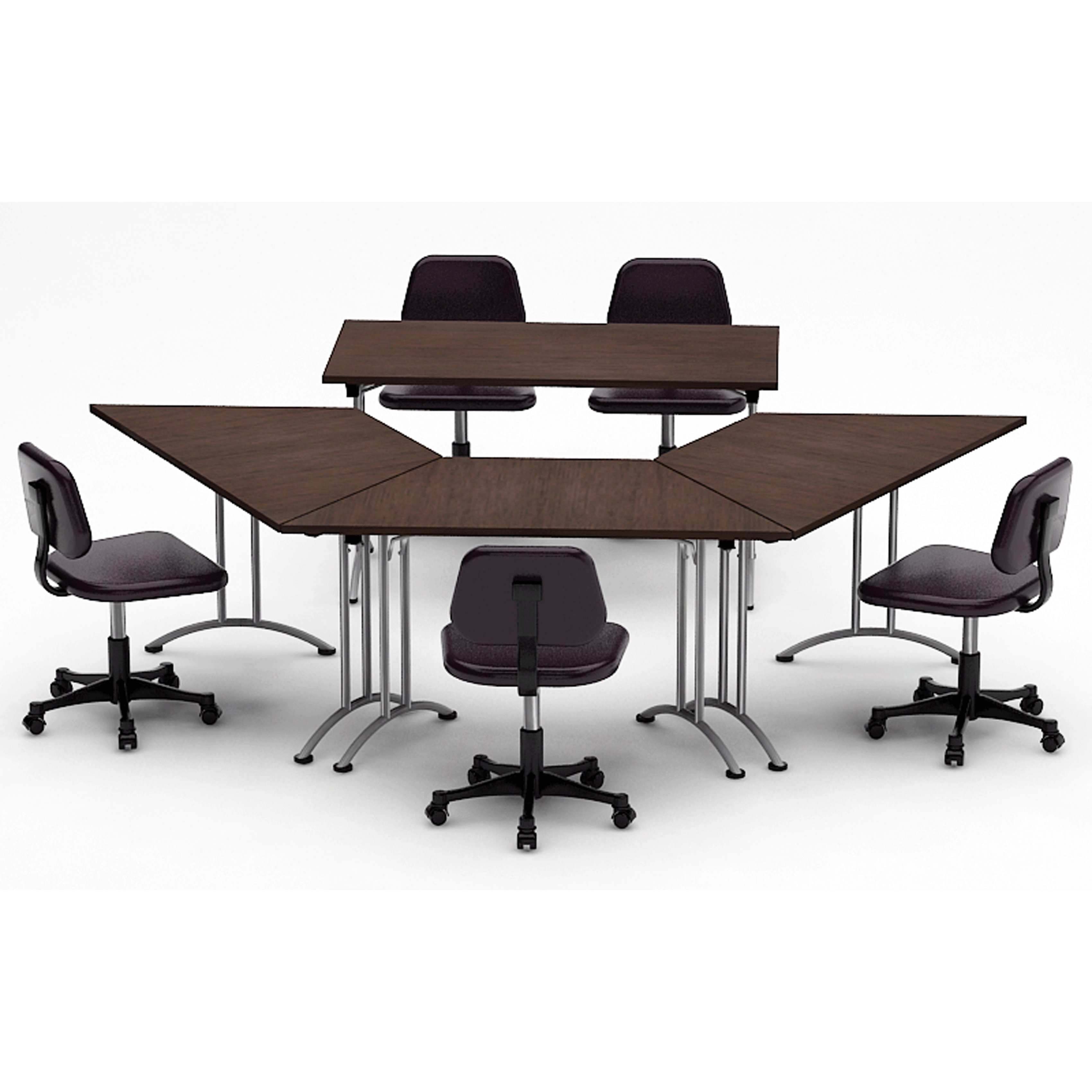 Team Tables Meeting Seminar 4 Piece Combo 10' Angled Conference Table