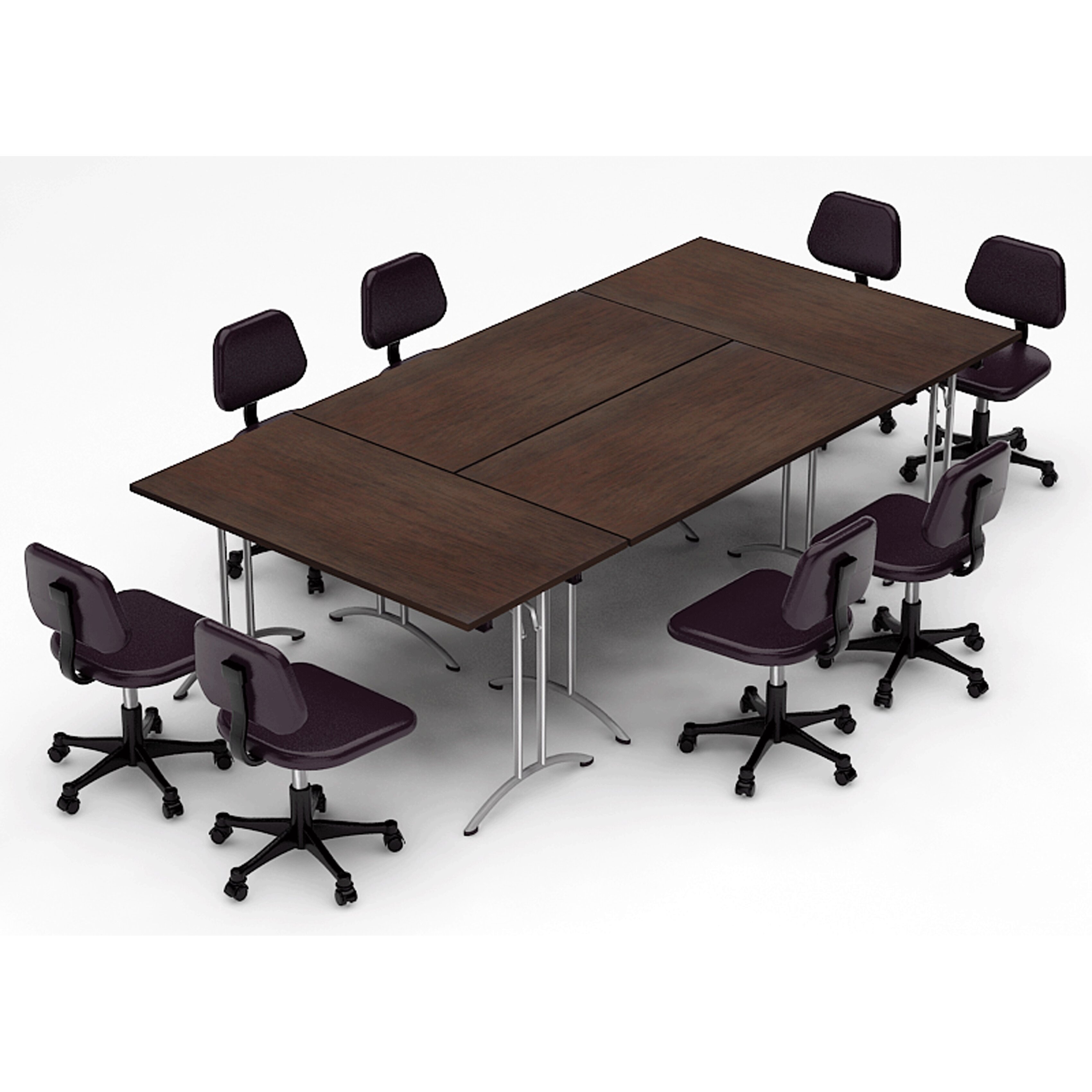 Team Tables Meeting Seminar 4 Piece Combo 10' Rectangular Conference ...