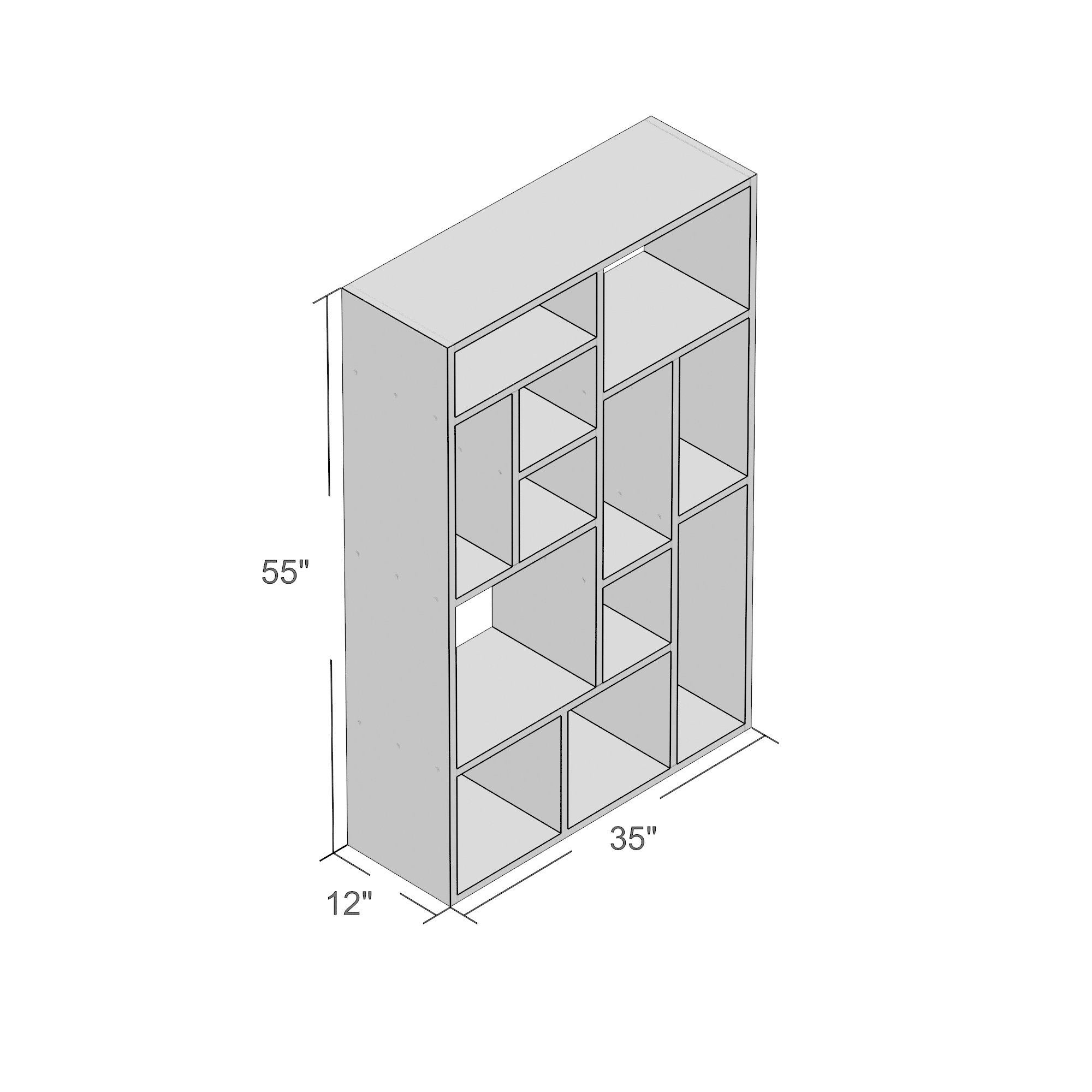 Laurel Foundry Modern Farmhouse™ Adah 55" Cube Unit Bookcase Wayfair