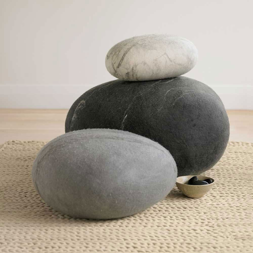 VivaTerra Stone Felted Wool Floor Pillow Wayfair