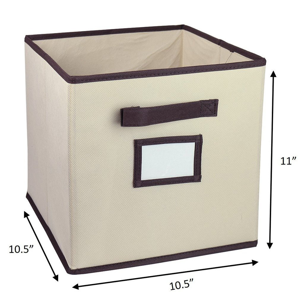 Hangorize Collapsible Fabric Cubicle Storage Bin with Label Window
