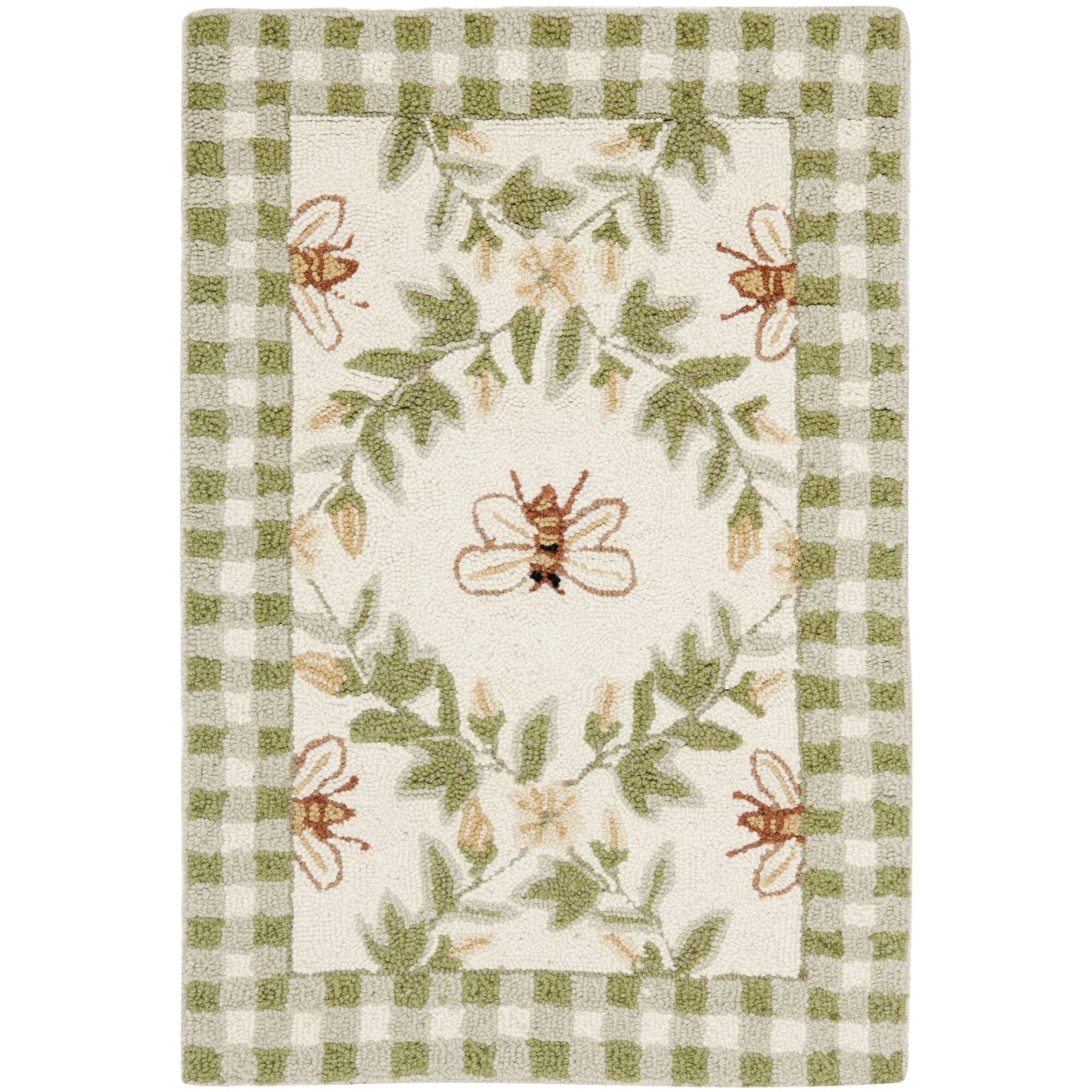 Safavieh Chelsea Ivory / Green Bumblebee Area Rug & Reviews Wayfair