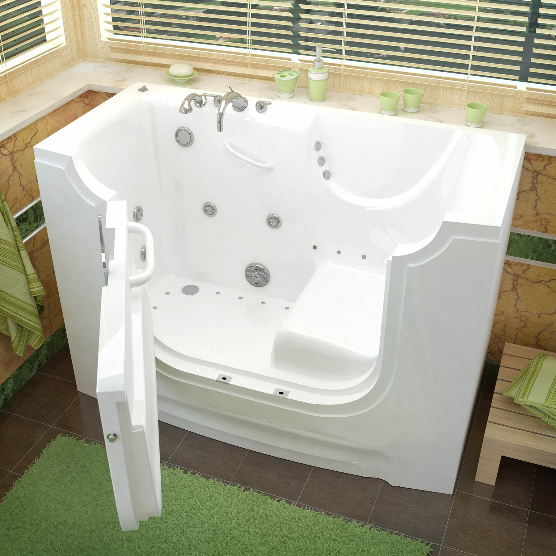 Therapeutic Tubs HandiTub 60 x 30 Whirlpool - Air Jetted Wheelchair Accessible Bathtub