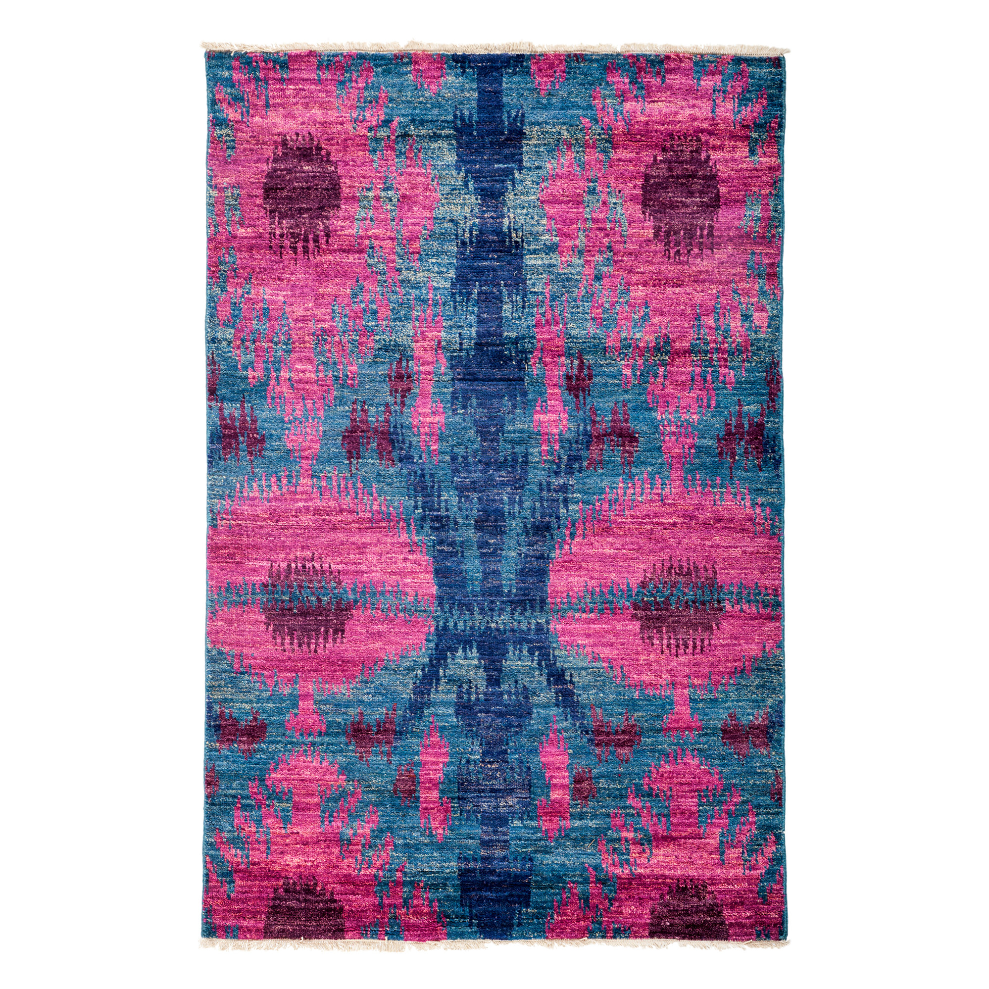 Darya Rugs Ikat HandKnotted Blue/Pink Area Rug Wayfair.ca