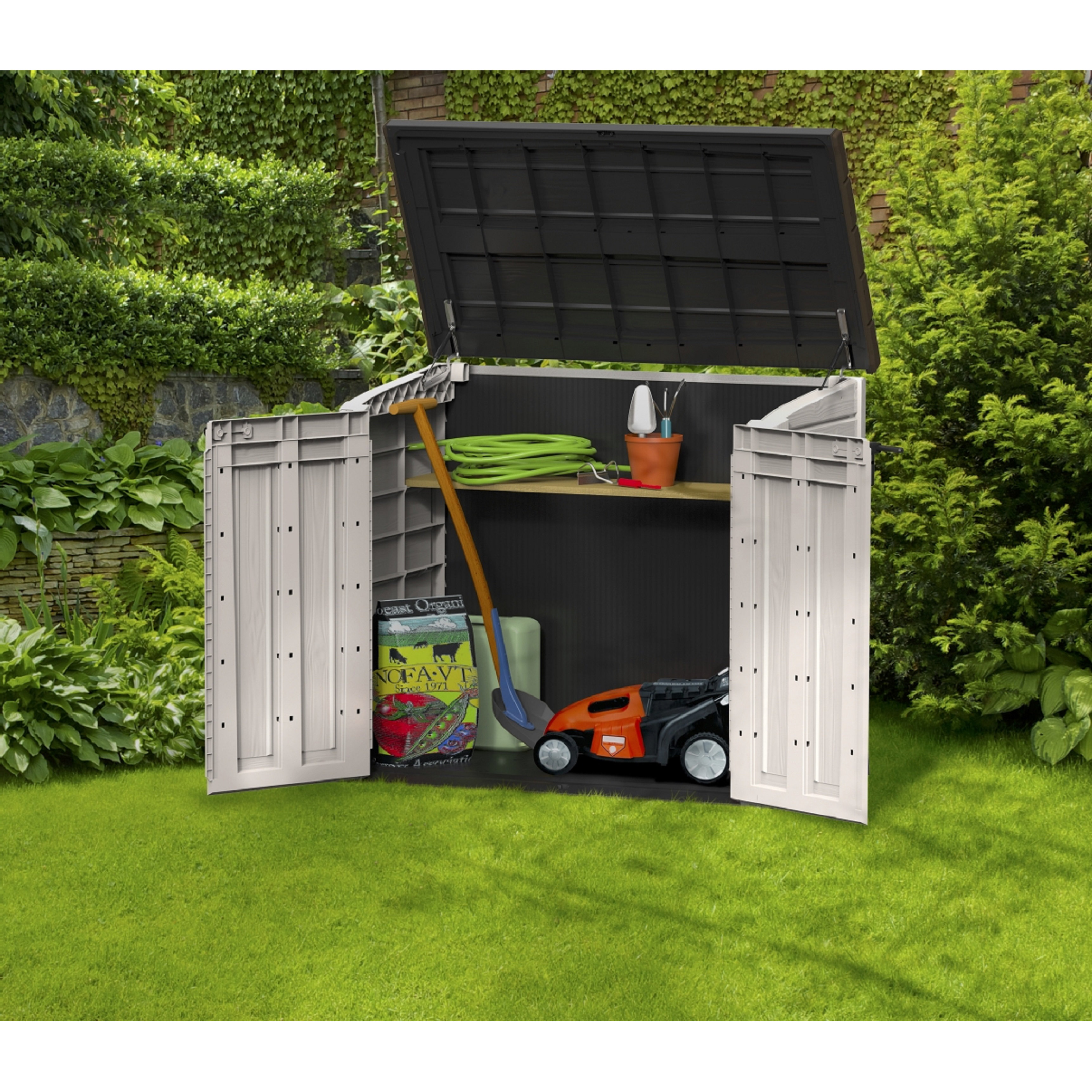 bicycle storage shed garden sheds plastic storage sheds 16x8 apex shed ... Keter Store-It-Out MIDI 4 Ft. W x 2'5 Ft. D Plastic Store it Out Shed ...