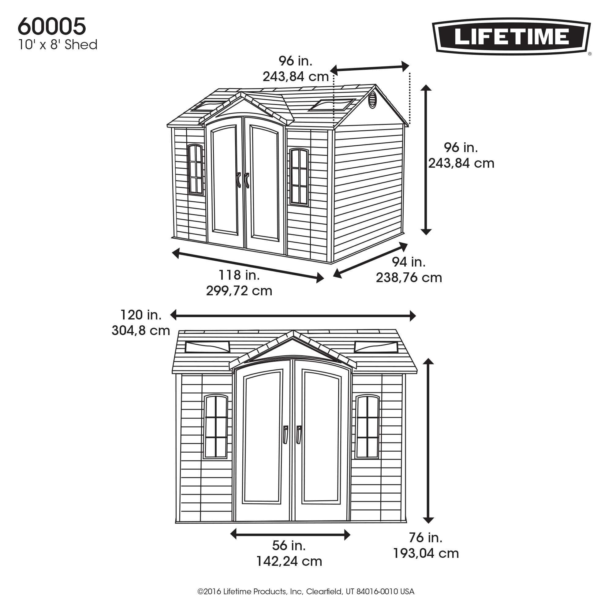 Lifetime Side Entry 10 Ft W X 8 Ft D Plastic Storage Shed And Reviews