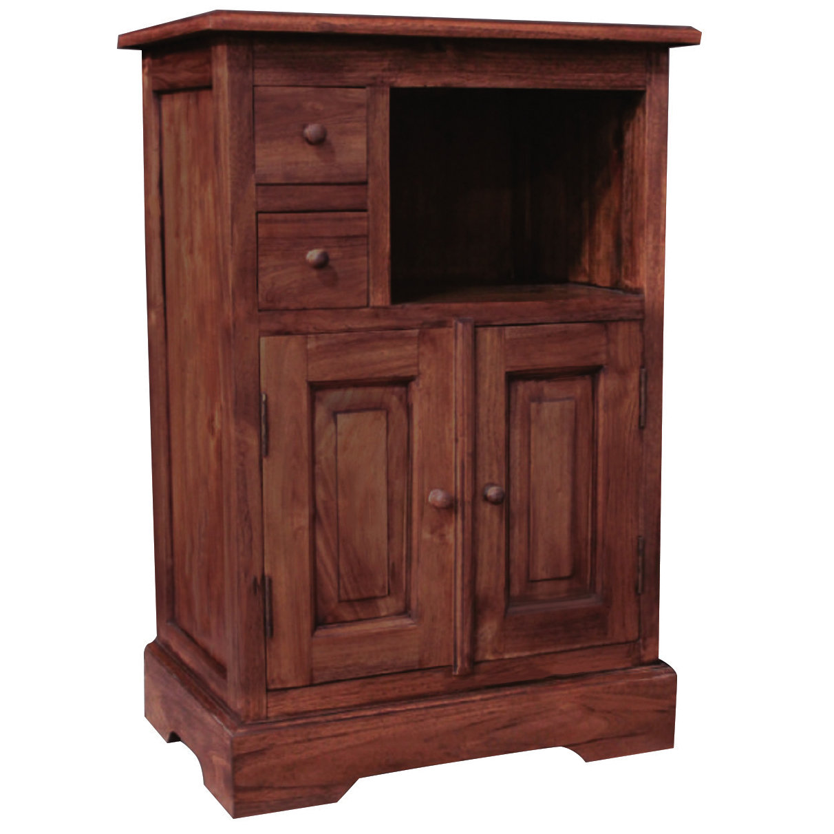 NES Furniture Johnny Solid Teak Wood 2 Drawer Accent Wayfair.ca