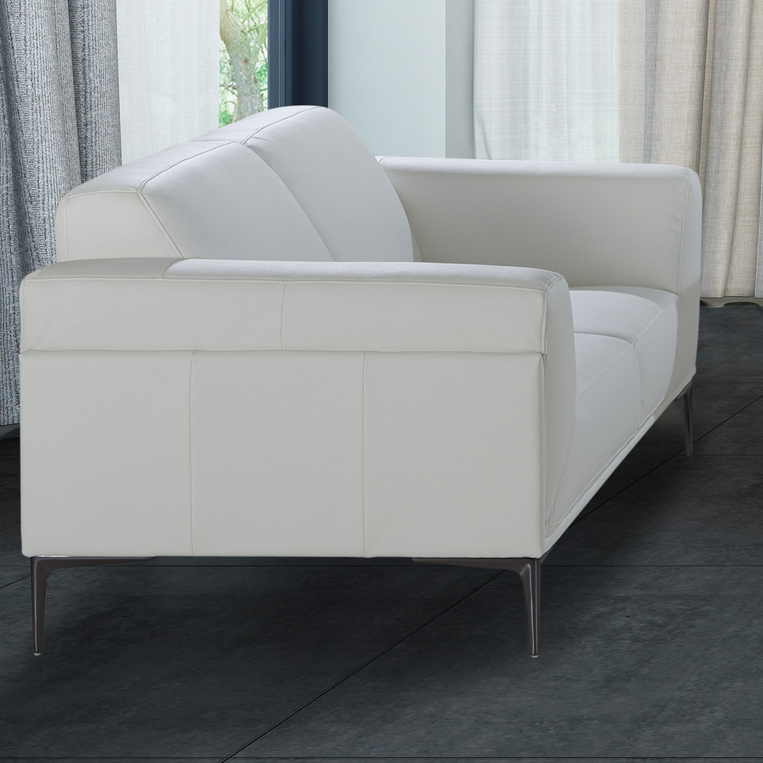 Orren Ellis Lawson Leather Loveseat & Reviews Wayfair.ca