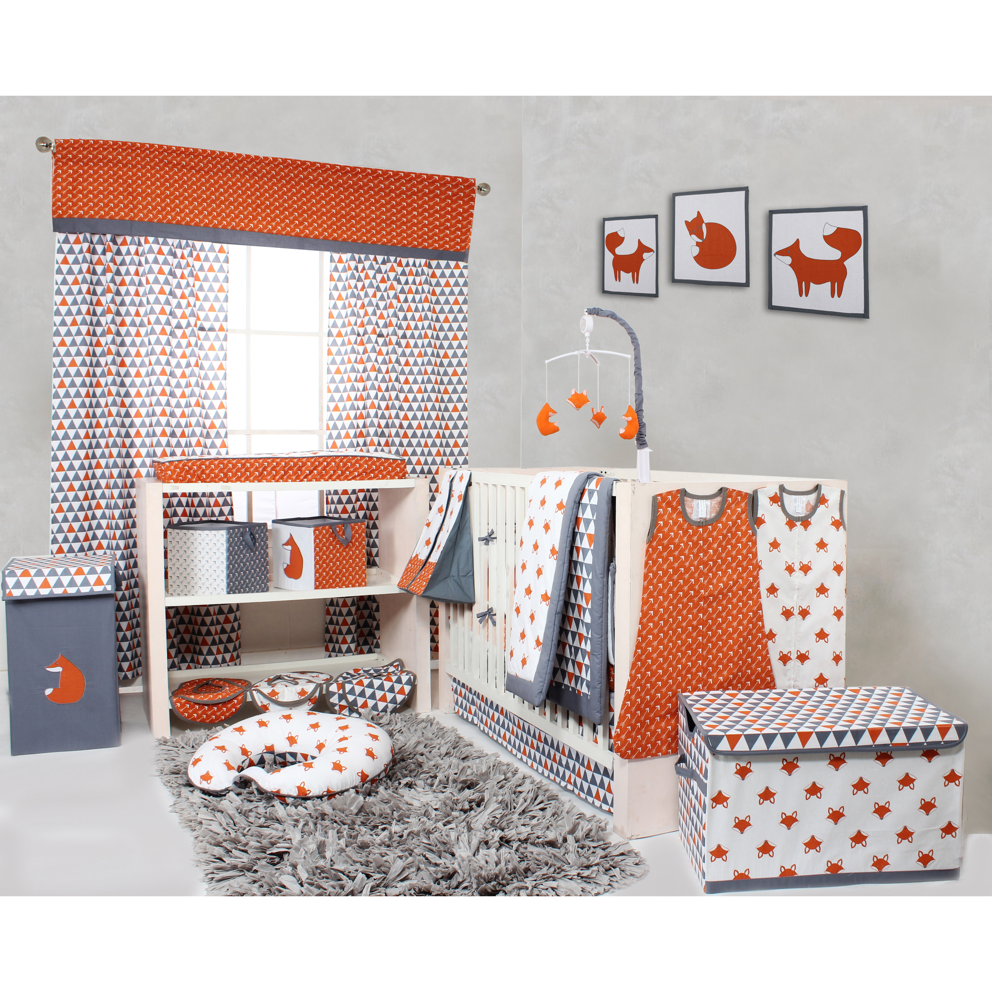 Bacati Playful Fox 10 Piece Crib Bedding Set & Reviews Wayfair