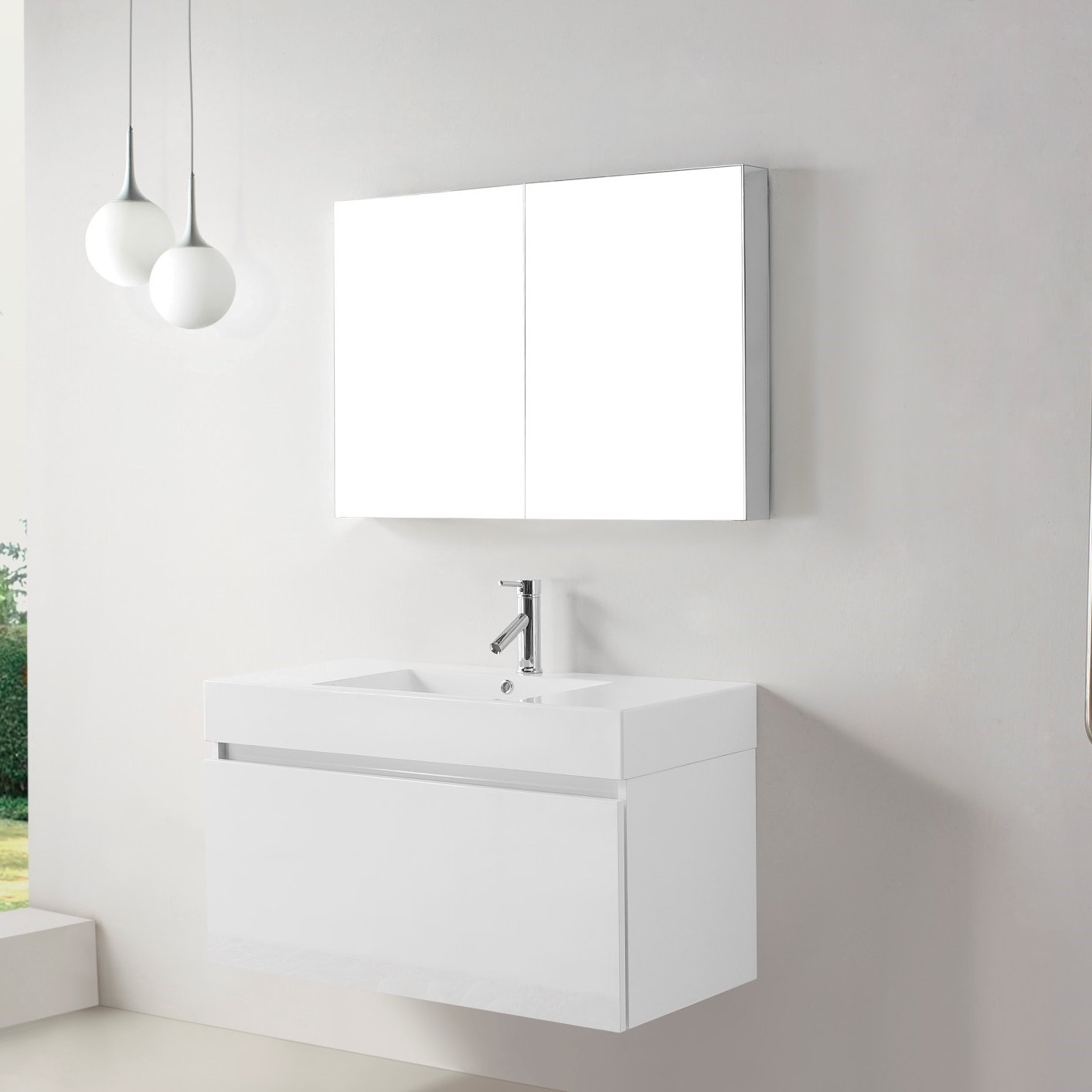 Virtu Zuri 39 Single Bathroom Vanity Set With White Top And Virtu Zuri 39 Quot Single Bathroom Vanity Set With White Top And Mirror