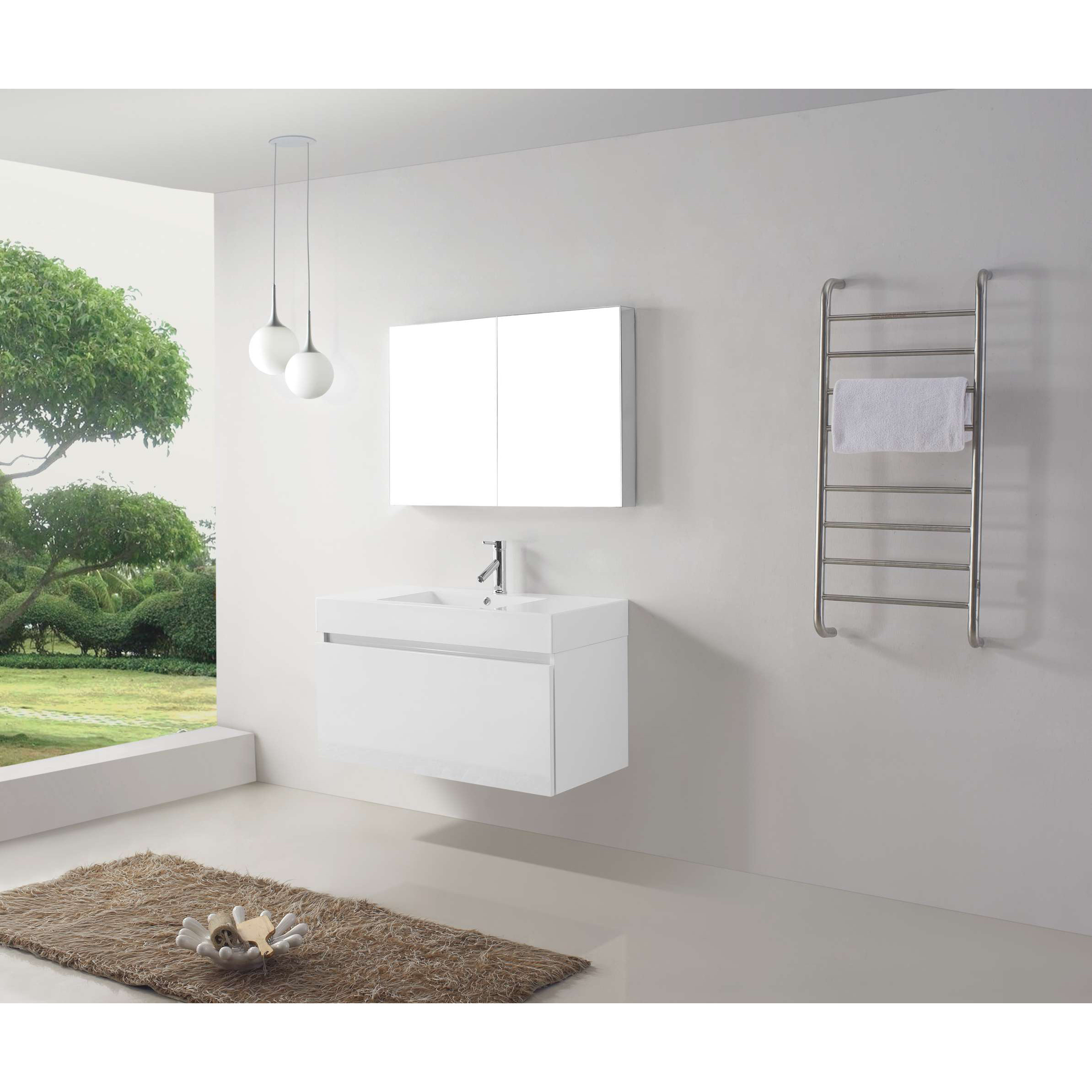 Virtu Zuri 39 Single Bathroom Vanity Set With White Top And Virtu Zuri 39 Quot Single Bathroom Vanity Set With White Top And Mirror