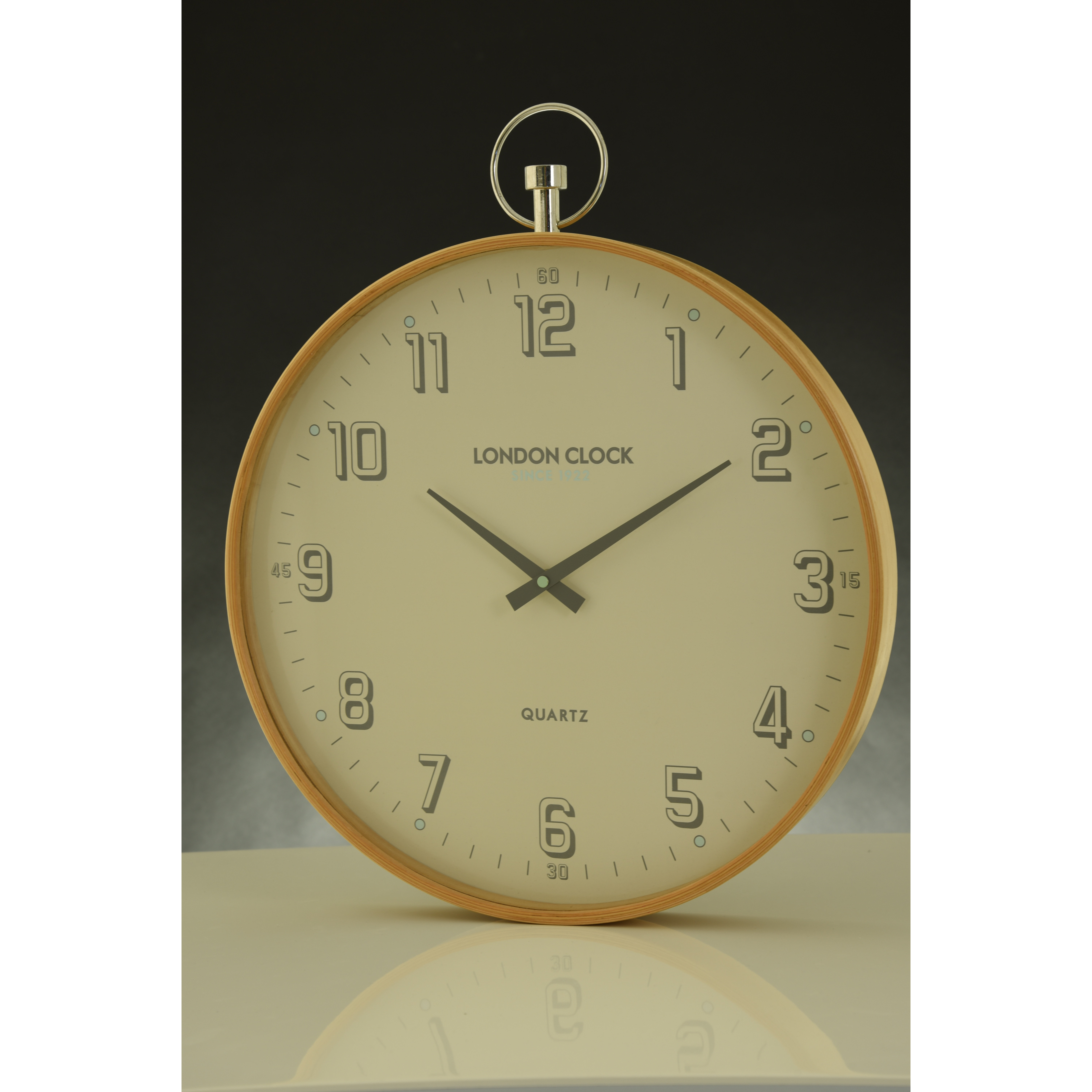 London Clock Company Urban Luxe 41cm Attic Solid Wood Fob Wall Clock