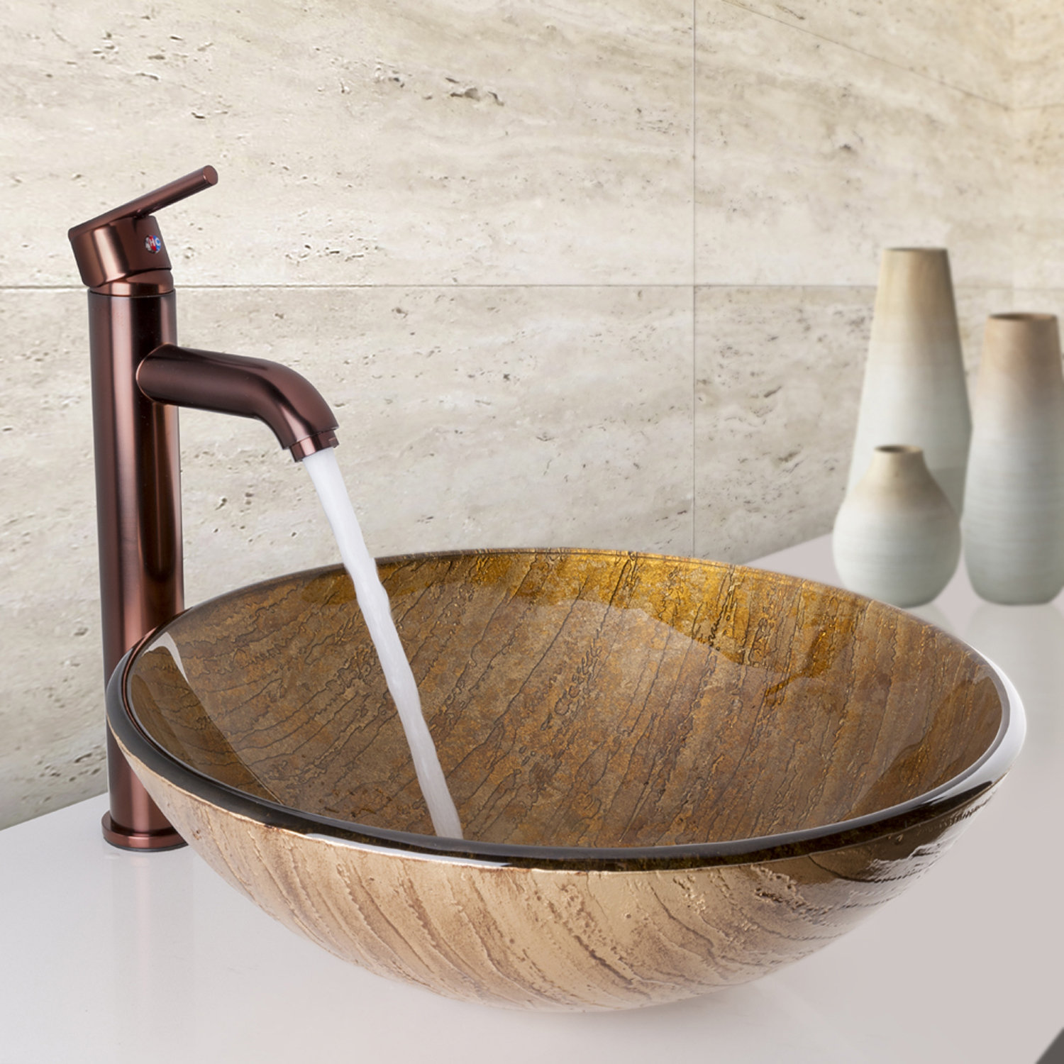 Vigo Amber Sunset Glass Vessel Bathroom Sink Reviews Wayfair Vigo Amber Sunset Glass Vessel Bathroom Sink