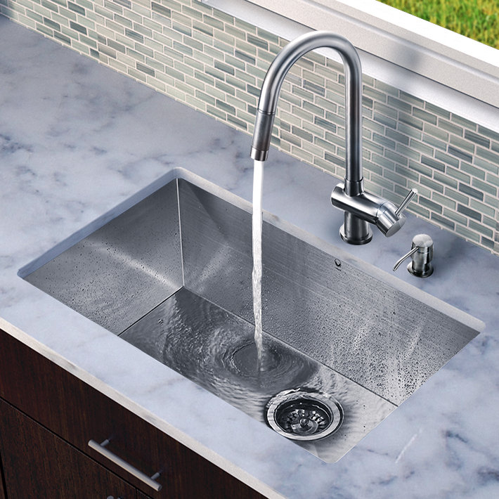 16 Gauge Stainless Steel Kitchen Sink with Gramercy Stainless Steel ...