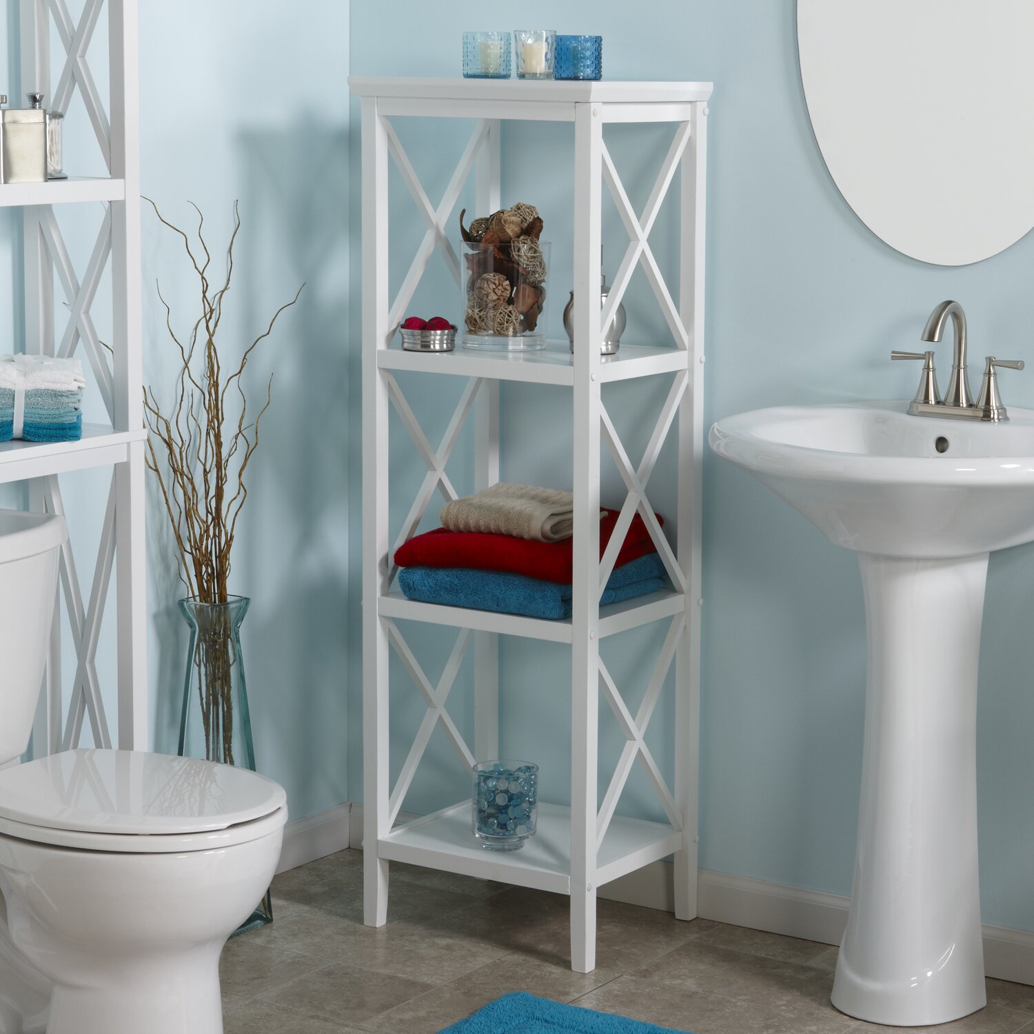 RiverRidge Home Products XFrame 18" W x 54" H Bathroom Shelf & Reviews