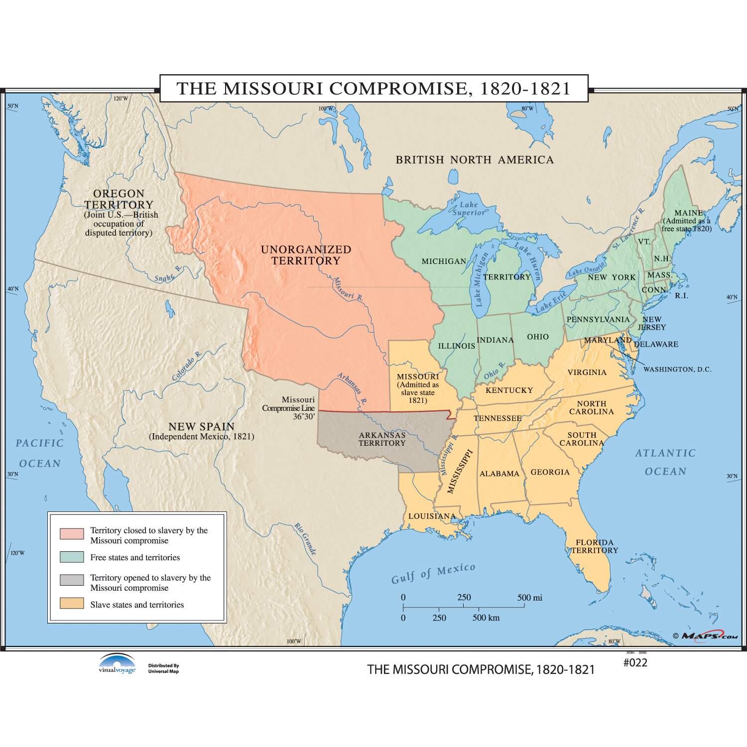 Universal Map U.S. History Wall Maps - Missouri Compromise | Wayfair