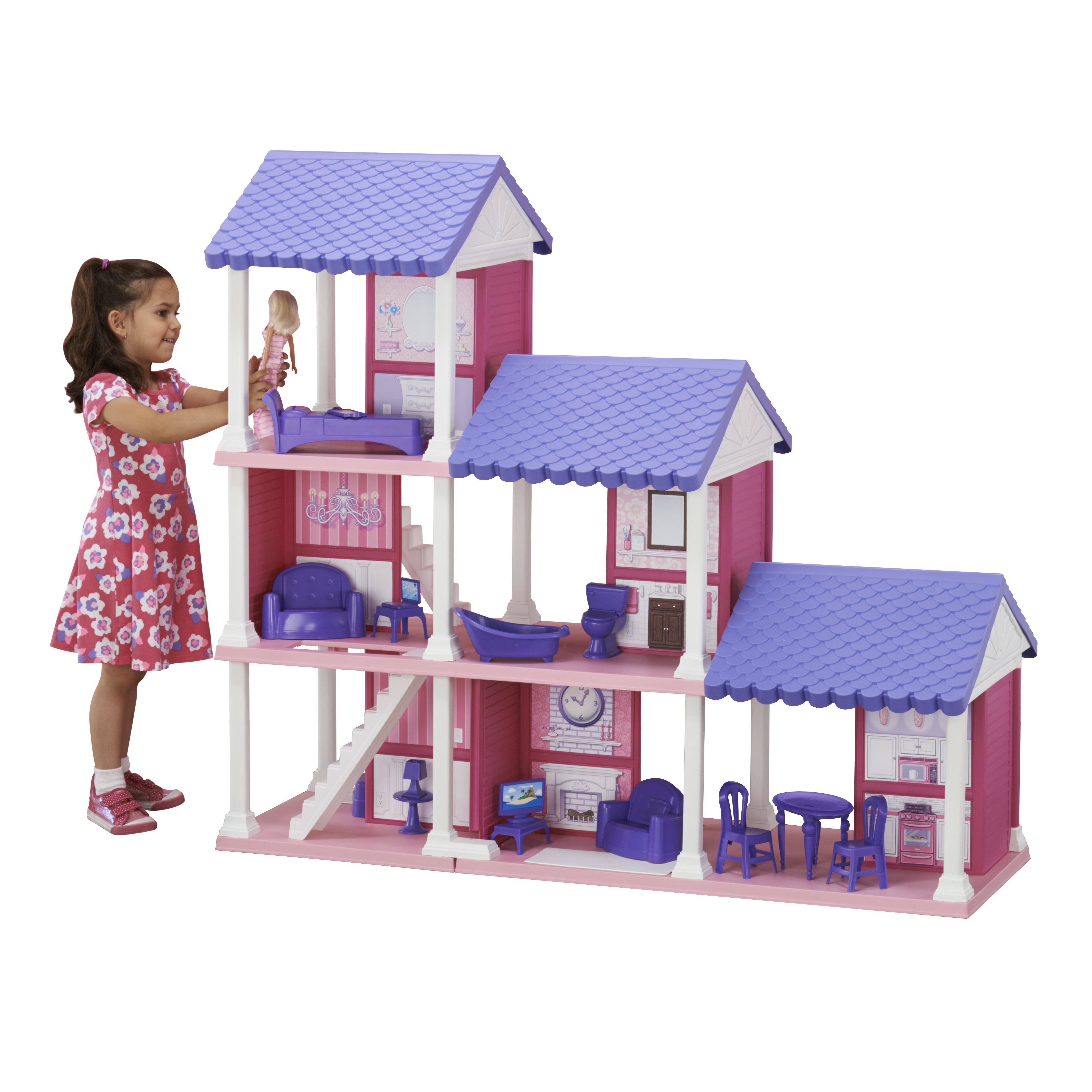 American Plastic Toys 25 Piece Delightful Dollhouse Set Wayfair