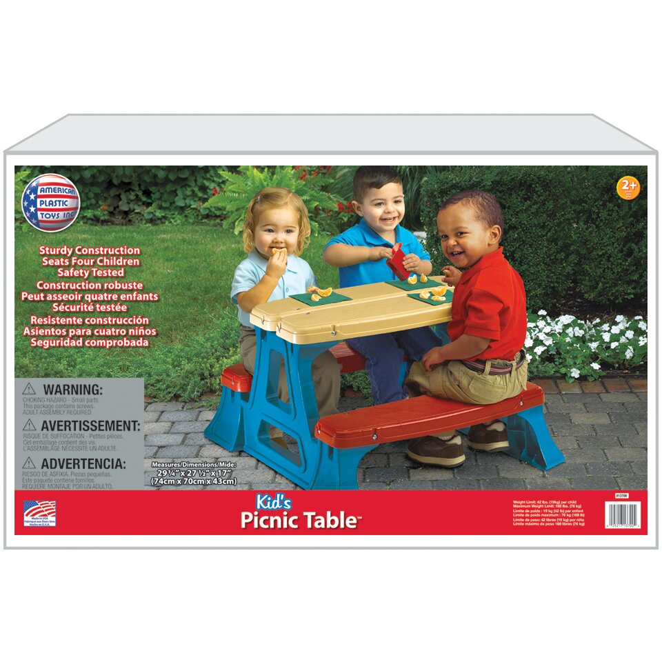 American Plastic Toys Kids Picnic Table & Reviews | Wayfair