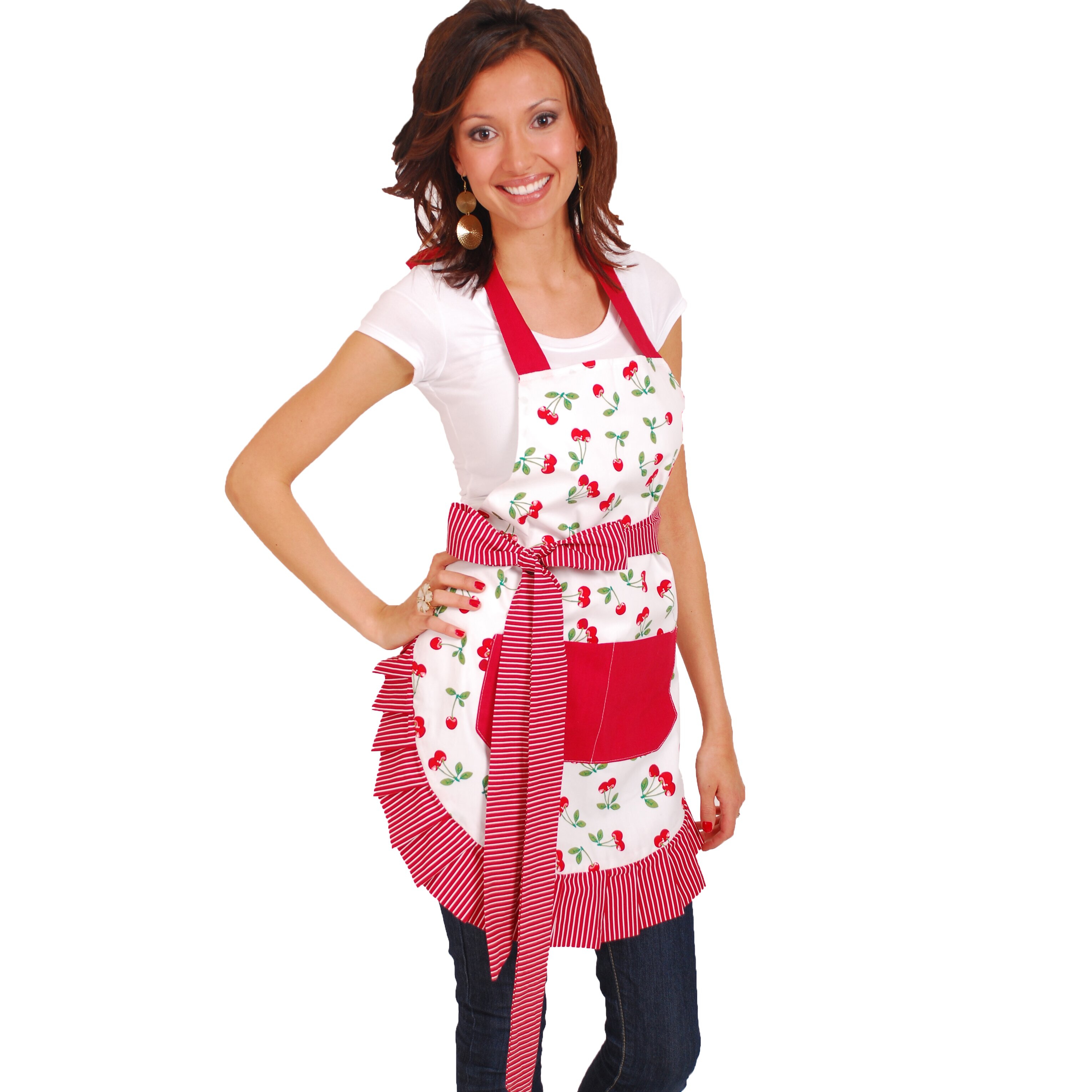 Flirty Aprons Women S Apron In Very Cherry And Reviews Wayfair