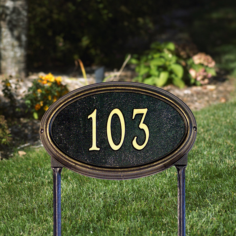 Whitehall Products Concord Oval 1 Line Standard Lawn Address Sign