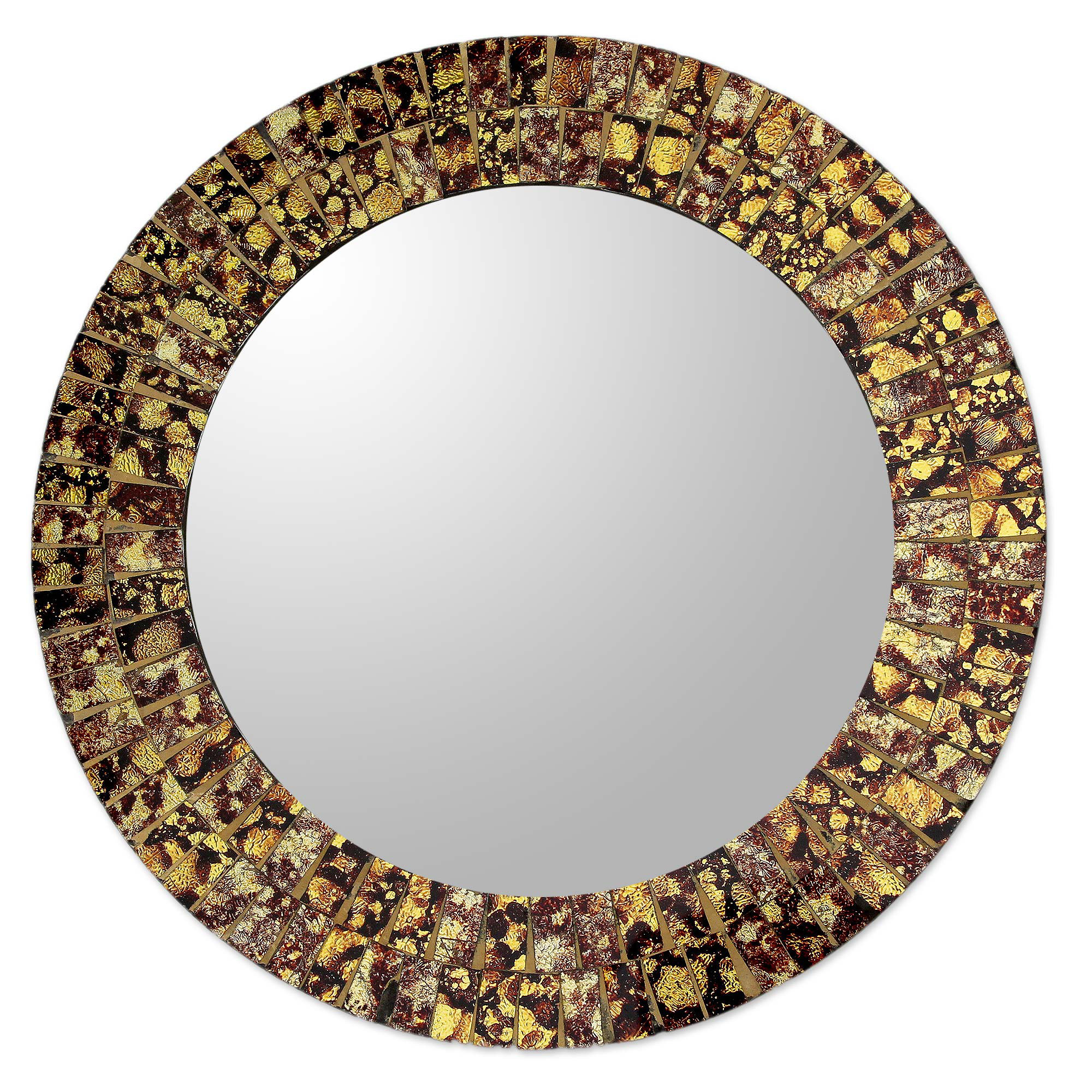 Novica Round Wall Or Table Mirror With Glass Mosaic Frame Wayfair Novica Round Wall Or Table Mirror With Glass Mosaic Frame