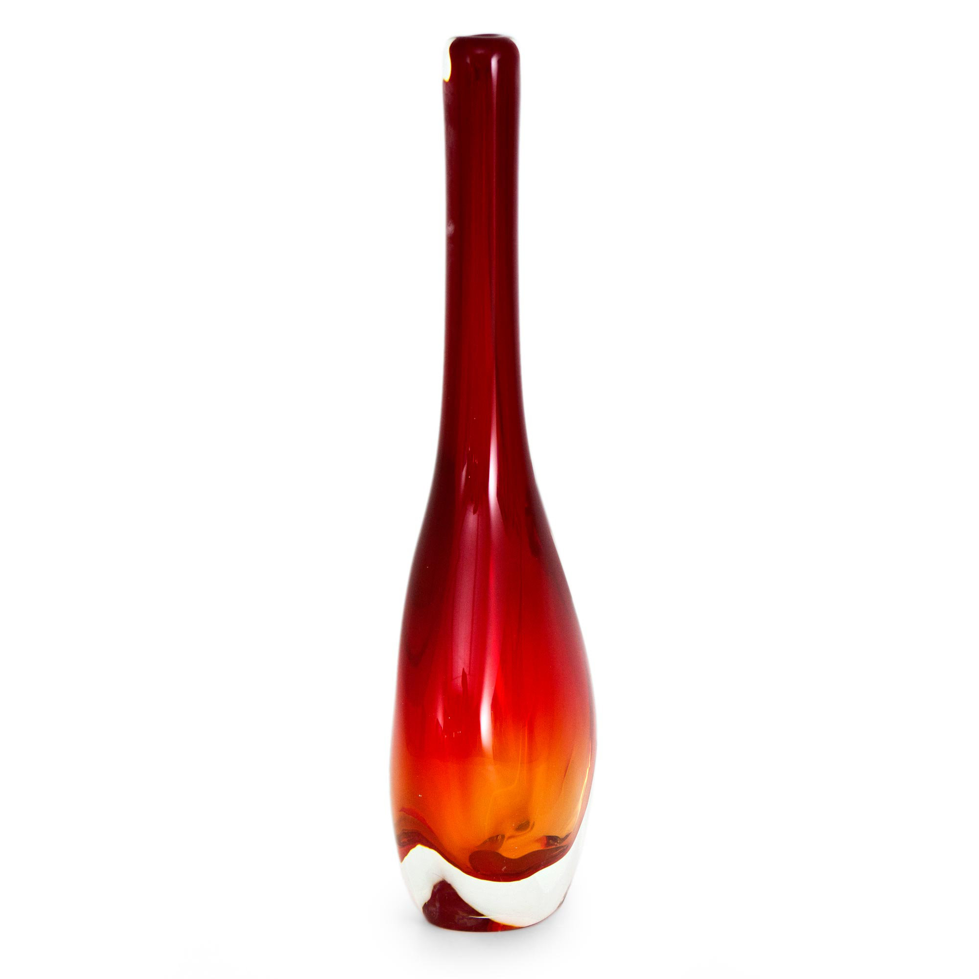Novica Modern Teardrop Hand Blown Art Glass Vase Wayfair
