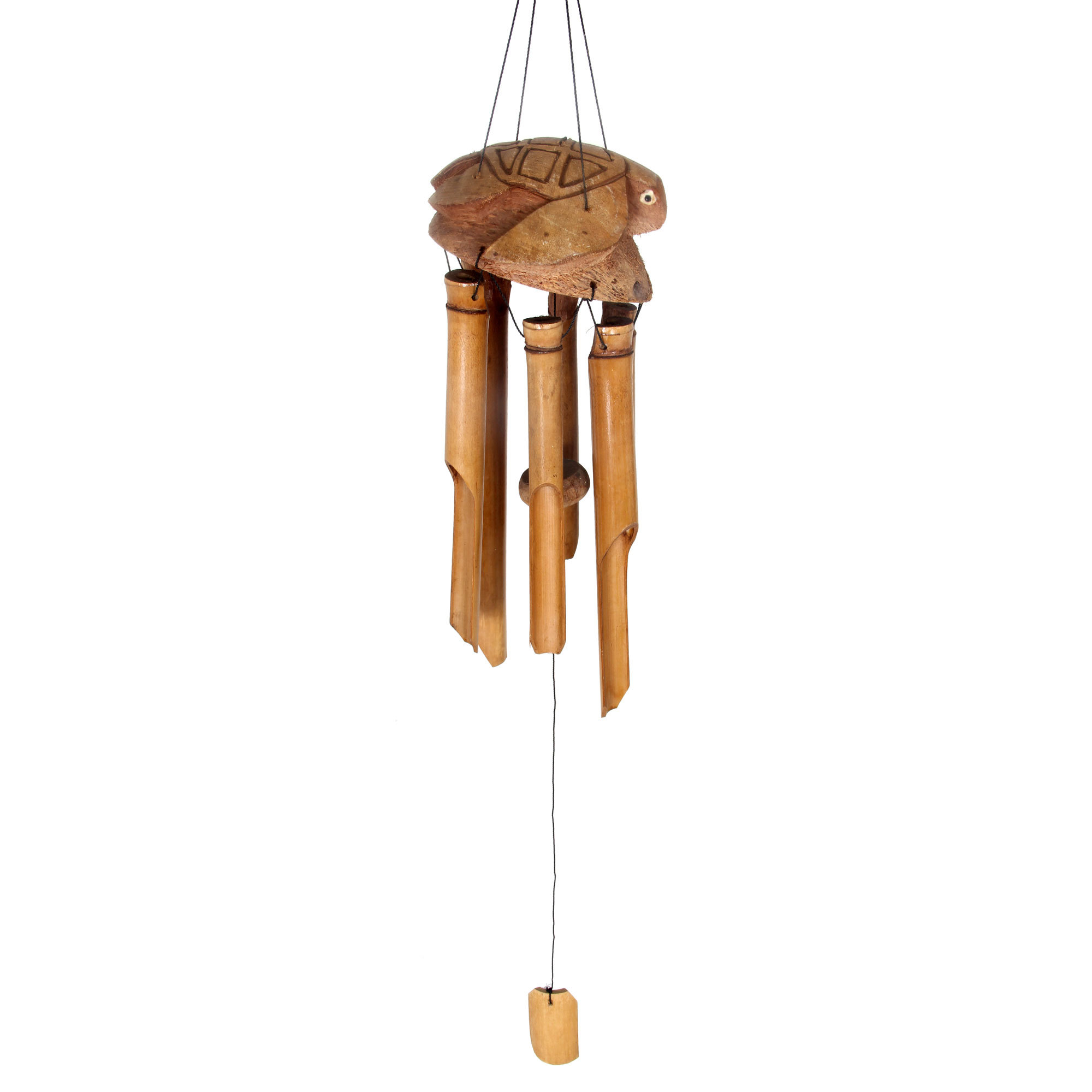 Novica Bamboo Adorned With A Coconut Shell Turtle Wind Chime Wayfair Novica Bamboo Adorned With A Coconut Shell Turtle Wind Chime