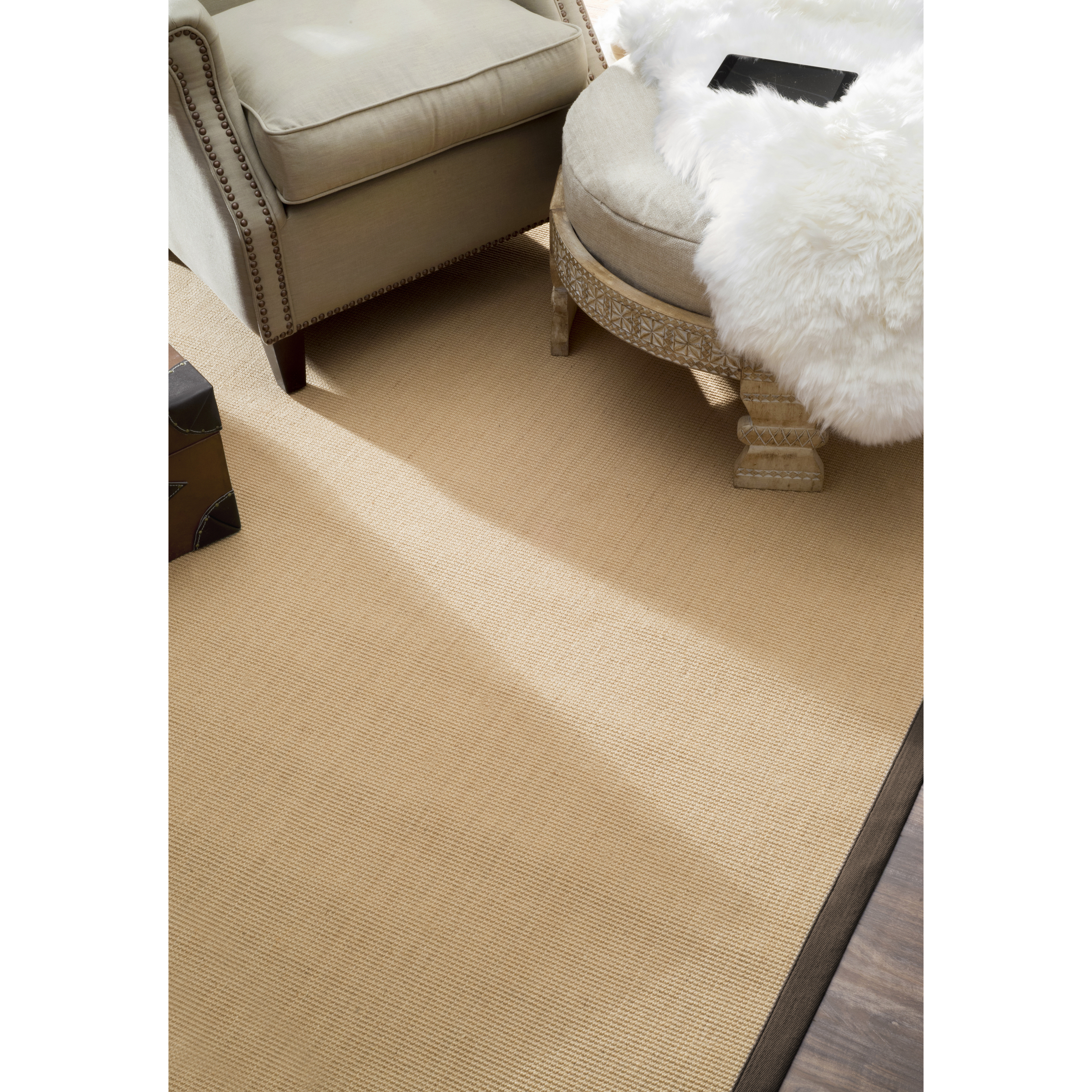 nuLOOM Natural Jute Cotton Brown Border Area Rug & Reviews Wayfair