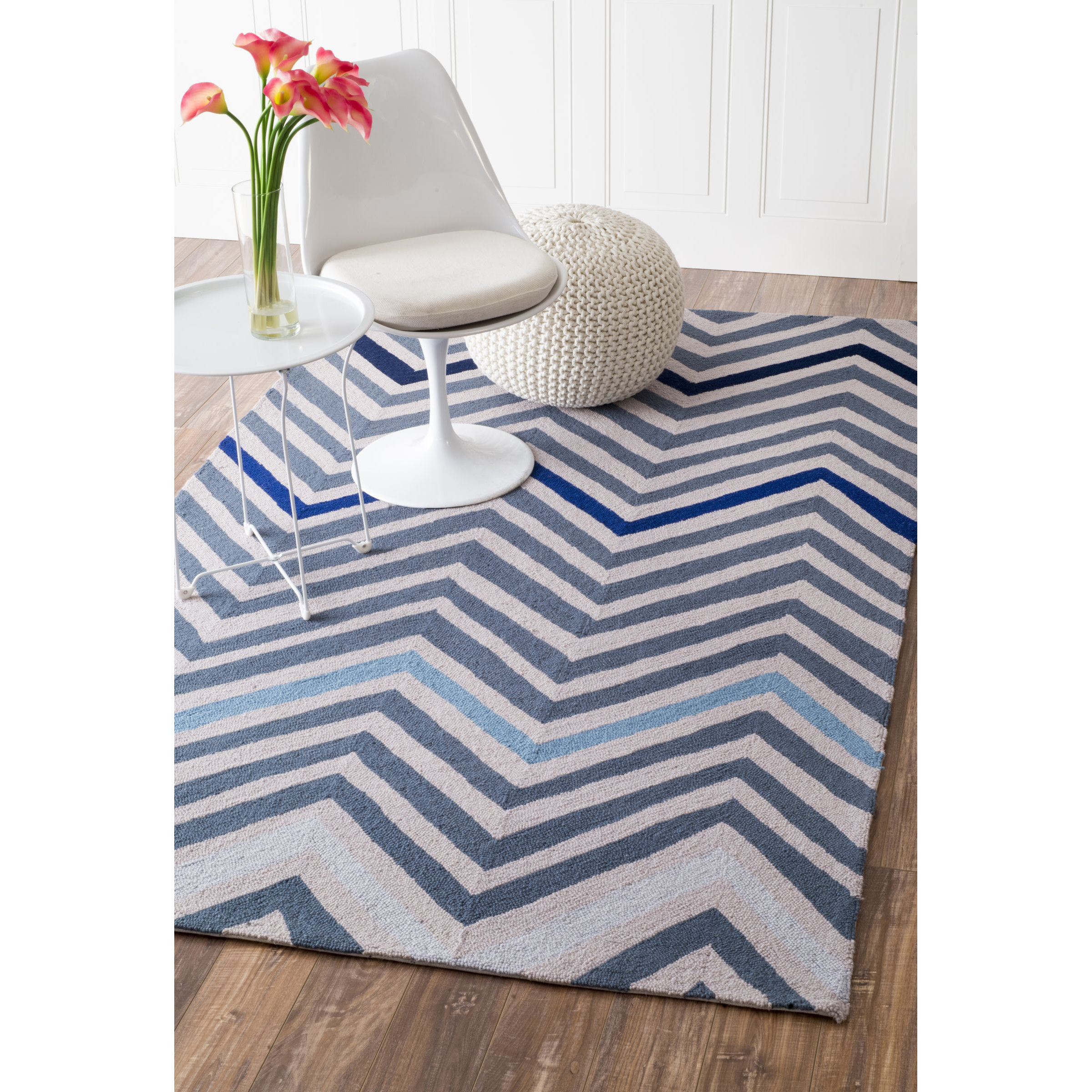 nuLOOM Cine Blue Chevron Area Rug & Reviews Wayfair