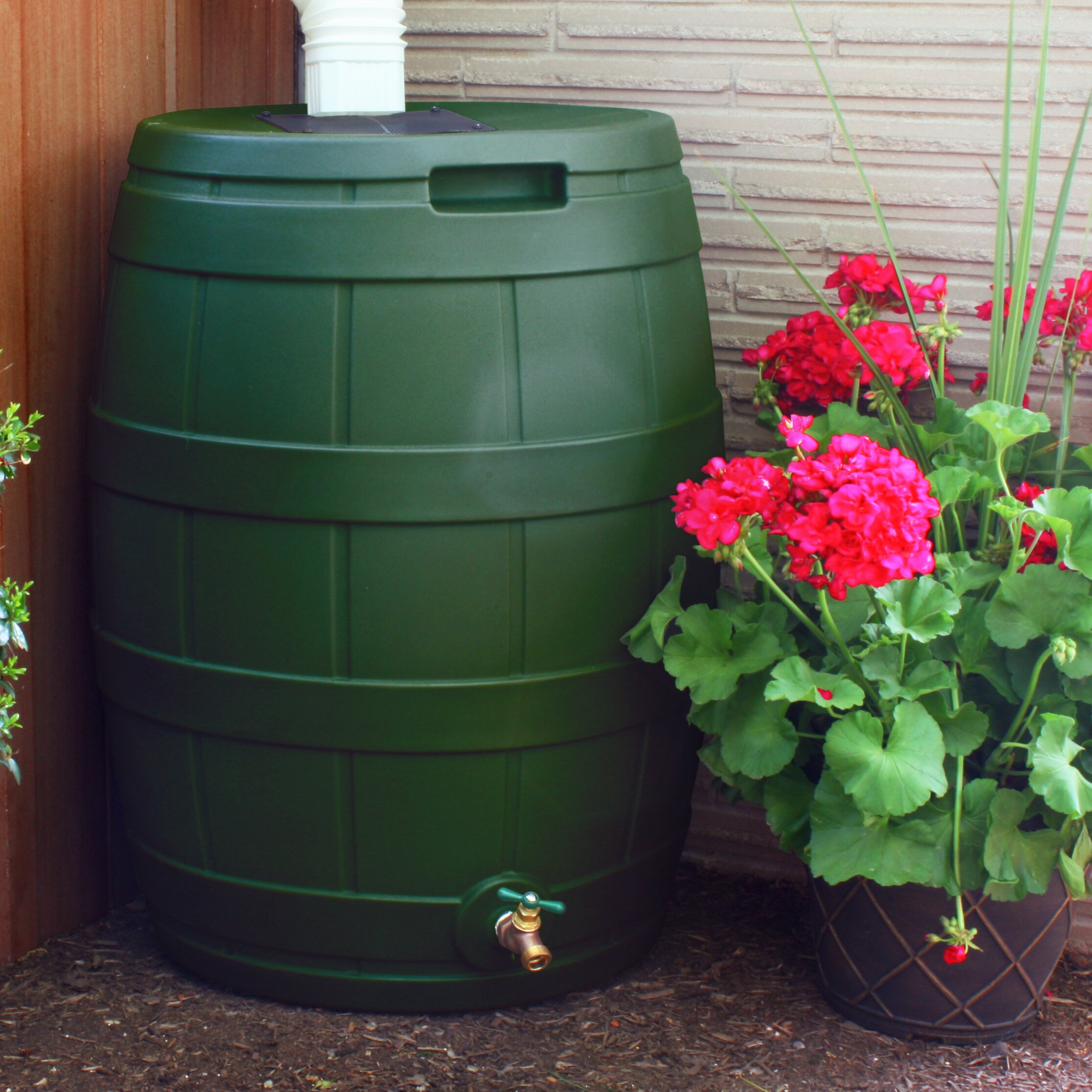 Good Ideas 50 Gallon Rain Barrel Reviews Wayfair   Good Ideas 50 Gallon Rain Barrel 