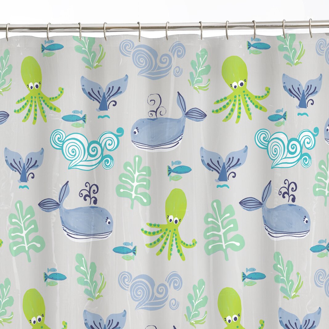 Maytex Sea Creatures Shower Curtain & Reviews | Wayfair - Maytex Sea Creatures Shower Curtain